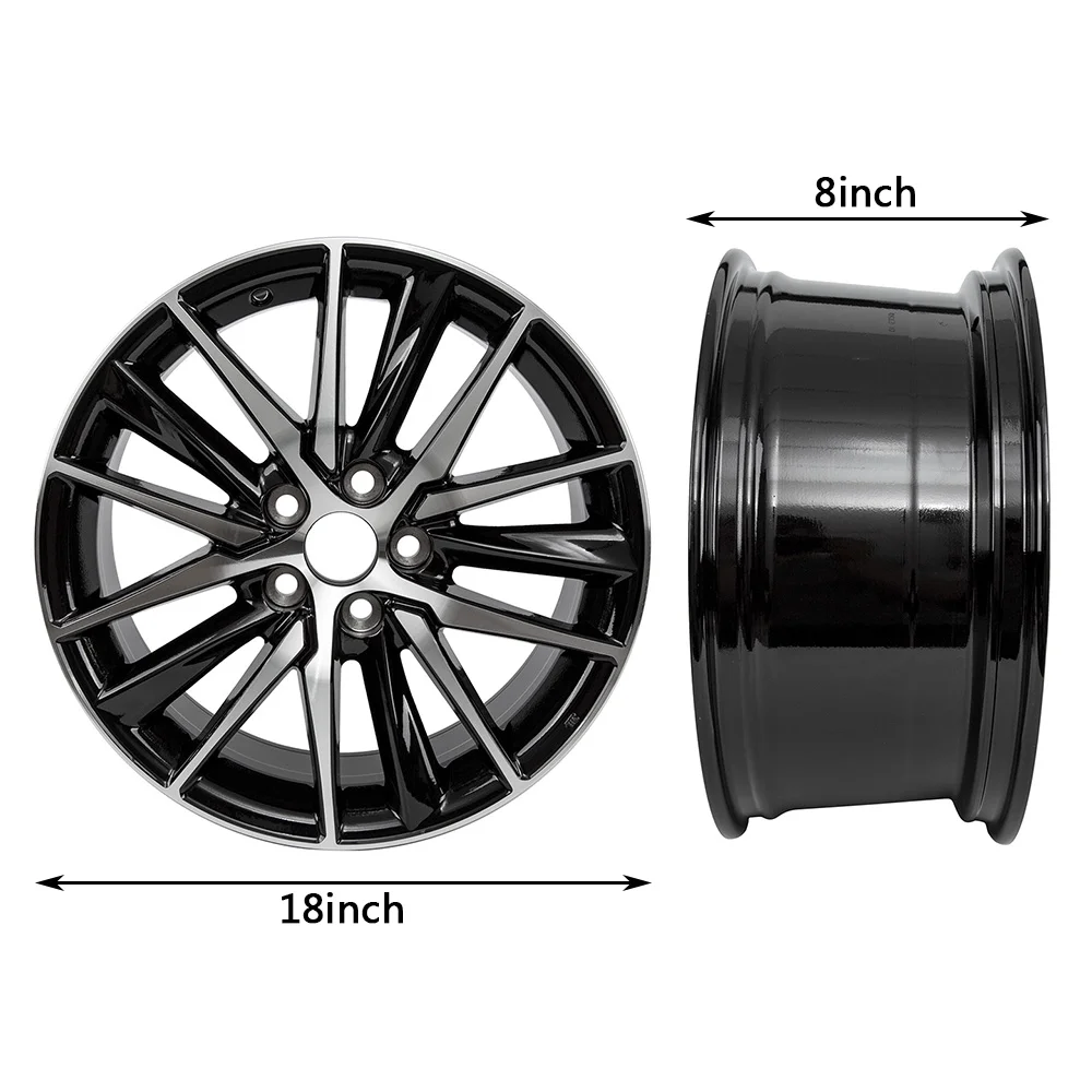 18x8 inch Wheels Rims for Toyota Camry 2018-2022, 18" Alloy Aluminum Replacement Rims(Black) - Image 8