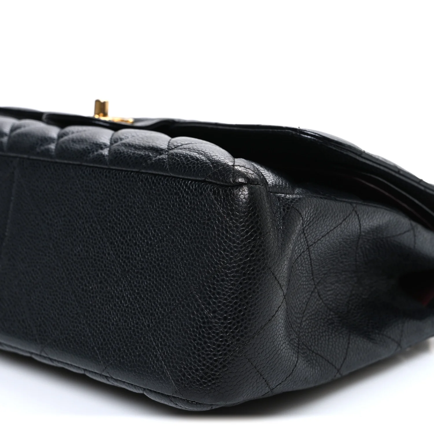 Caviar Quilted Jumbo Double Flap Black