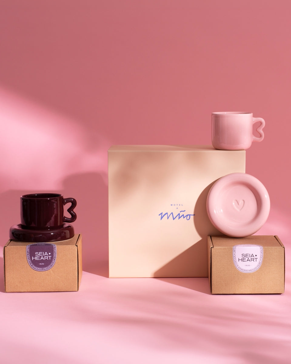 SEIA - GIFT SET HEART PINK BURGUNDY 5 PIECES