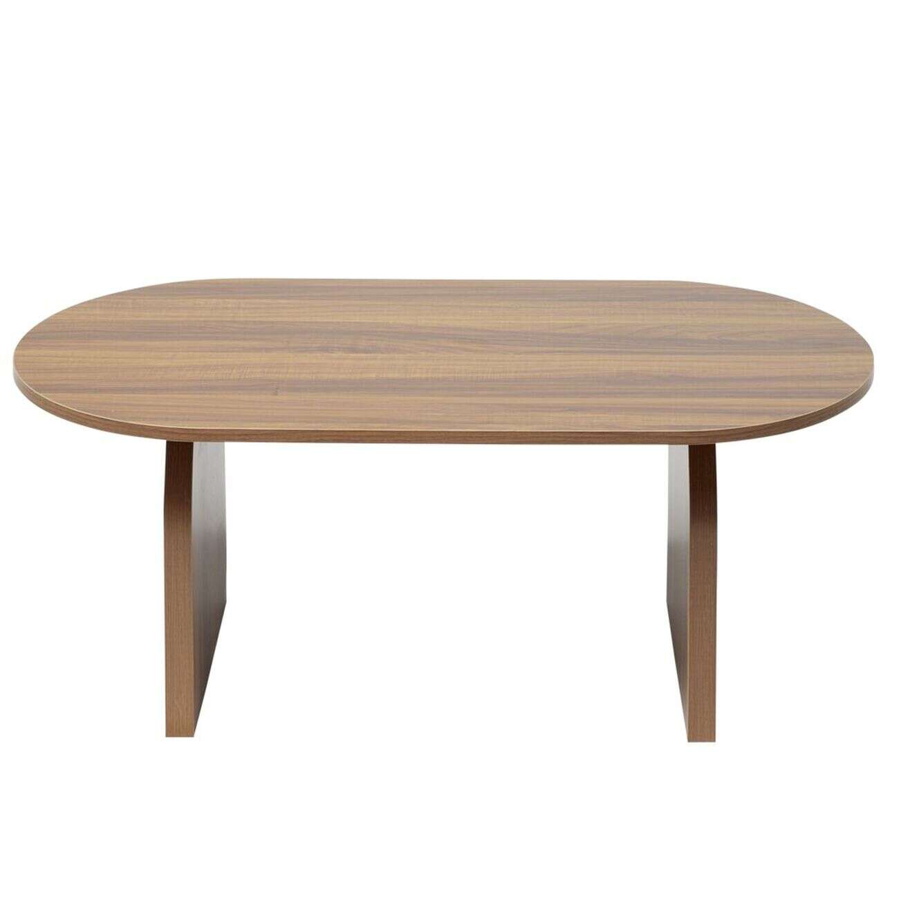 Table basse ovale en bois brun 120x60xH45cm