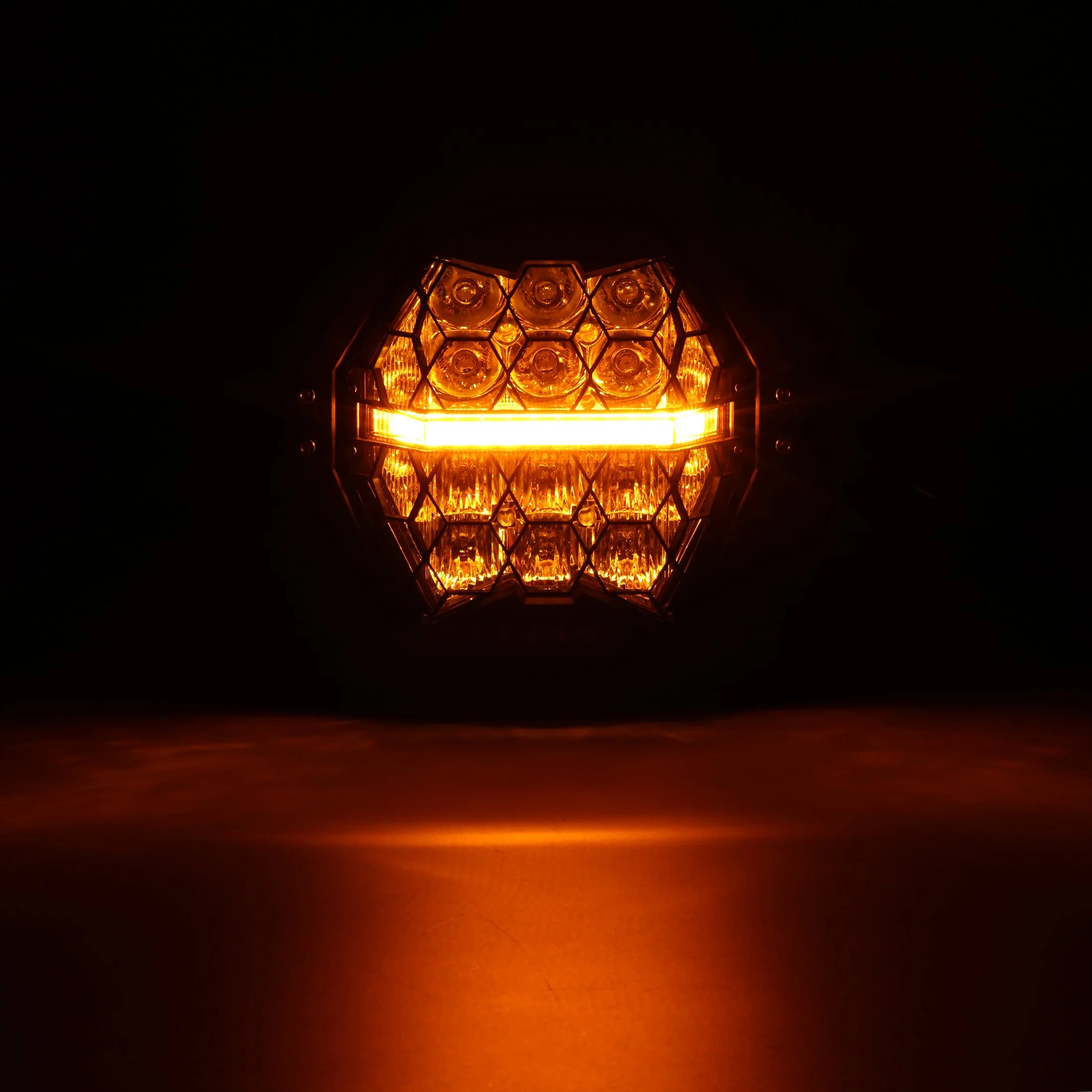 7 Inch 120W DOT Motorcycle LED Headlight Assembly with Amber DRL & Honeycomb Design (Hi/Lo Beam) for 1994-2013 Electra Glide Classic FLHTC