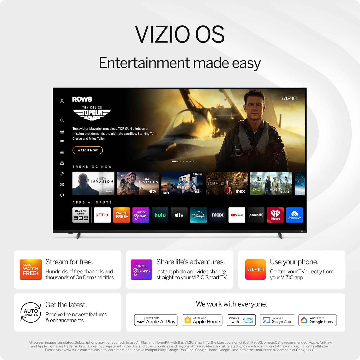 VIZIO 43-inch Quantum 4K QLED HDR Smart TV w/Dolby Vision HDR  120fps @1080p PC Gaming  WiFi 6  Bluetooth Headphone Capable  Apple AirPlay  Google Cast Built-in (VQD43M-0801  New)