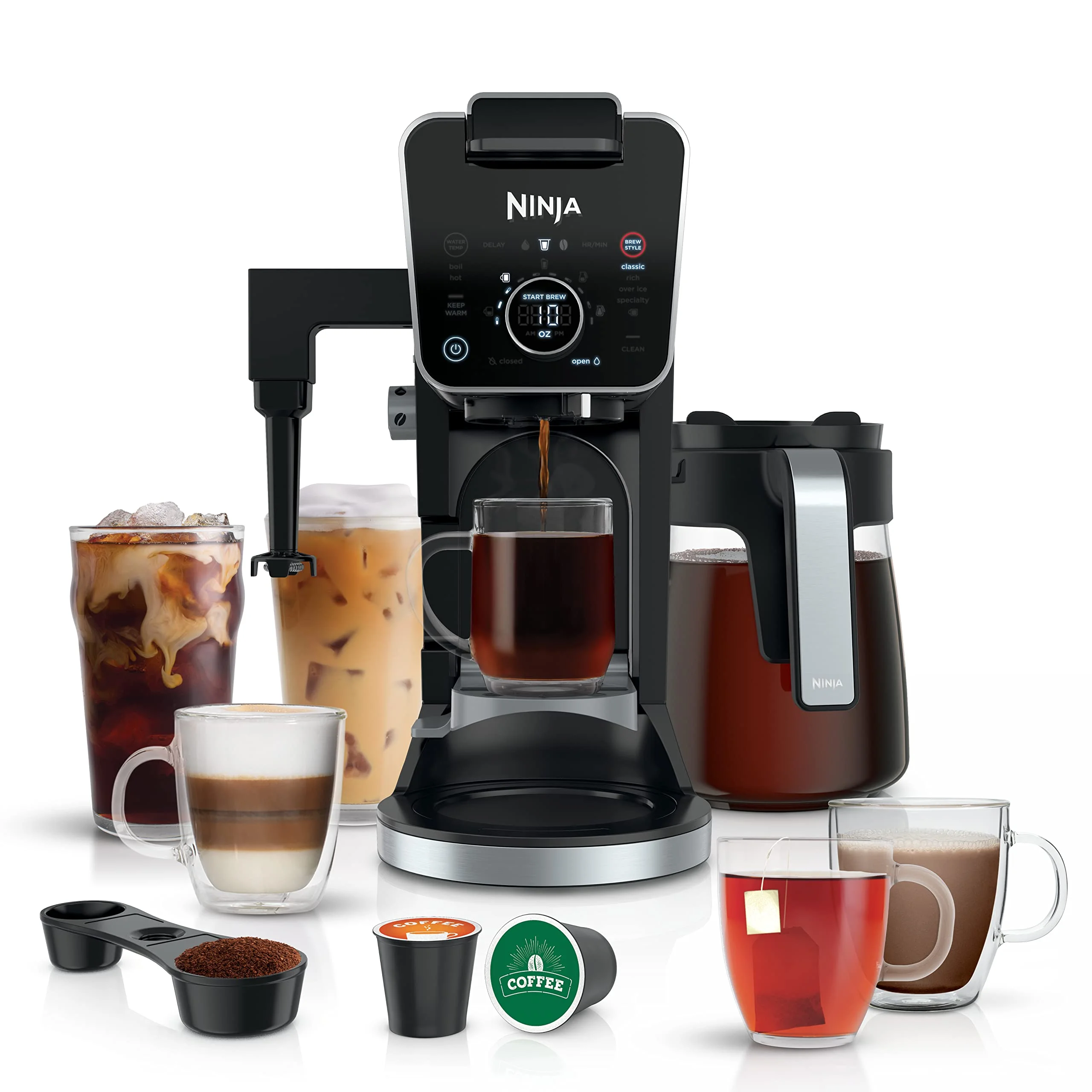 Ninja Drip Coffee Maker with K Cup Combo, Dualbrew Pro Specialty Coffee System, Coffee Machine Compatible with K - Cup Pods, 12 Cup Single Serve Coffee Makers with Paper Filter, CFP301 Frother? F
