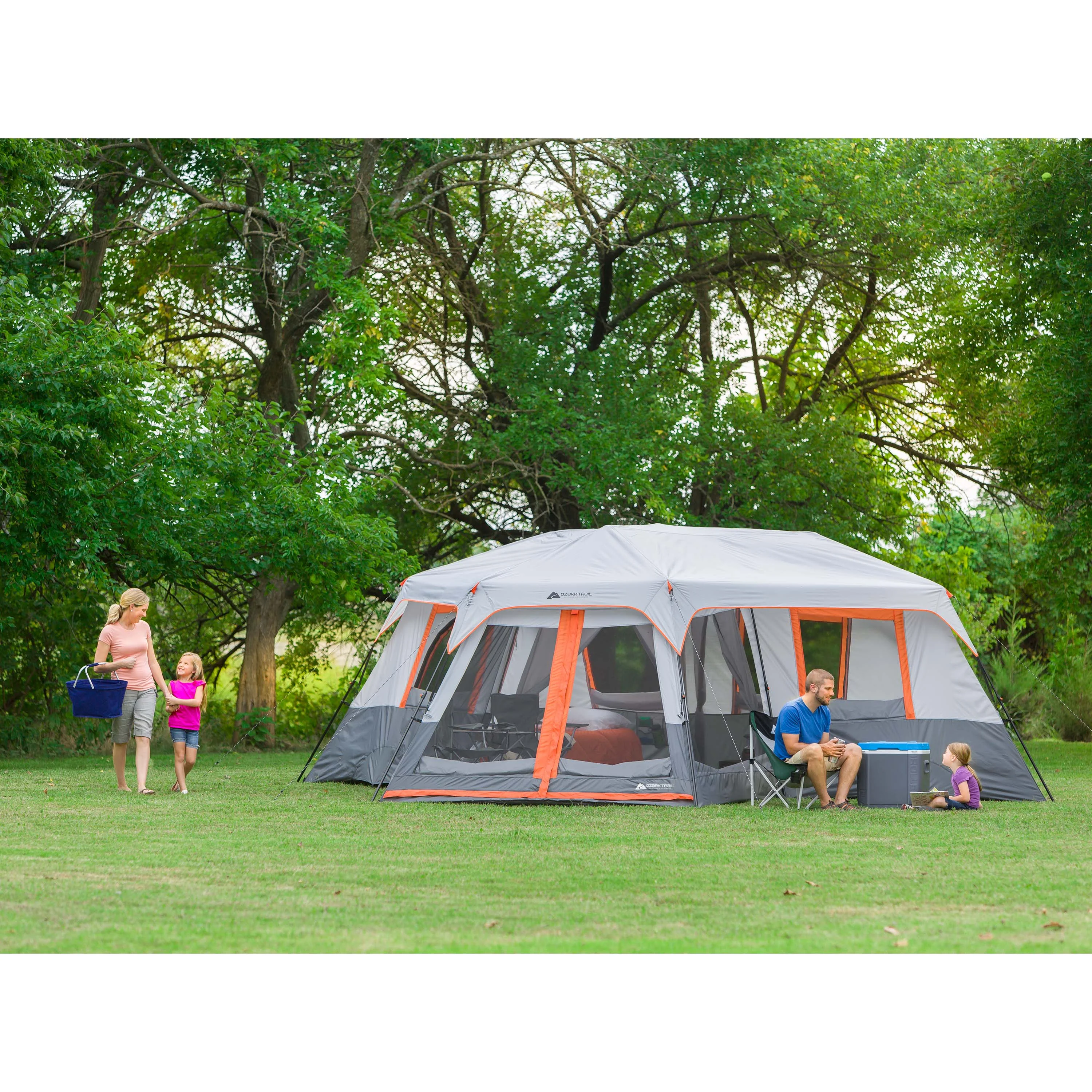 20' x 18' 12-Person 3-Room Instant Cabin Tent with Screen Room, 56.5 lbs(Gray) - Image 9