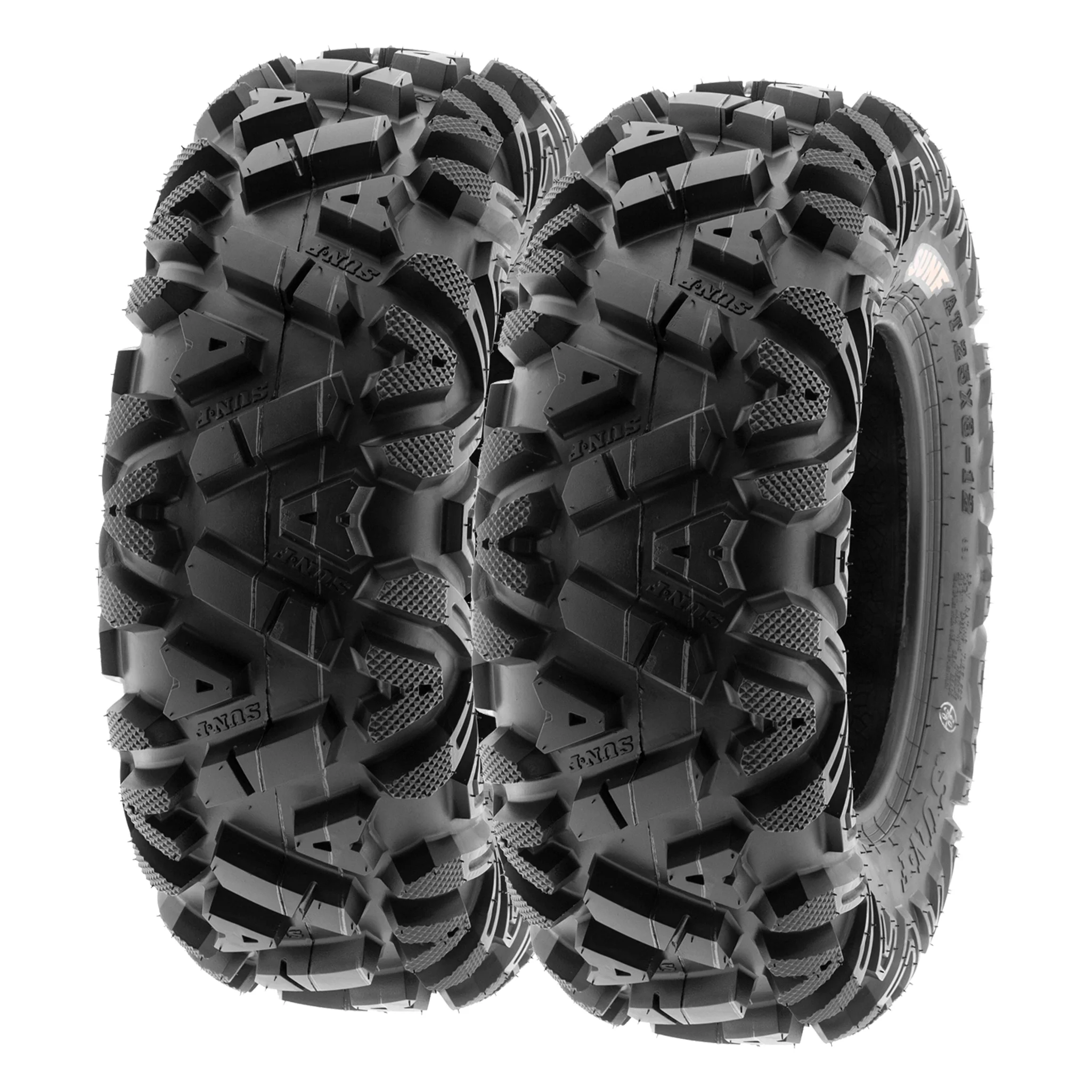 Sunf All-Terrain ATV UTV Quad Tires 25x8 - 12 & 25x10 - 12 6 PR A033 (Complete Full Set of 4)