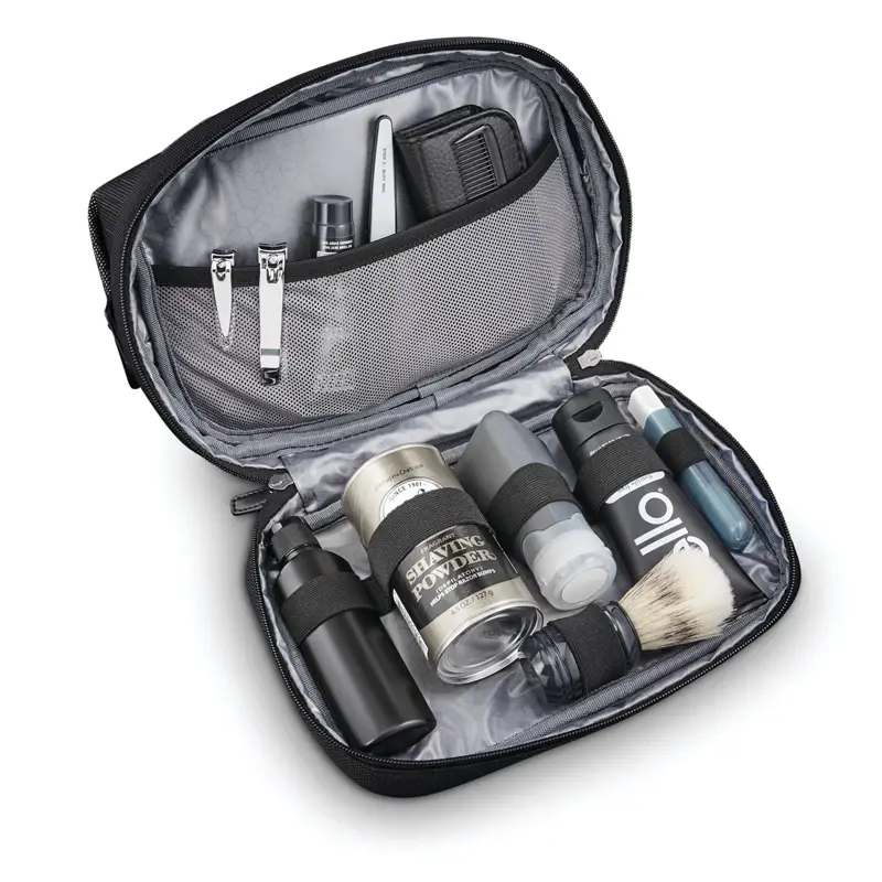 Black/Silver SXK Toiletry Kit Toiletry & Cosmetic Kits | 6521-HKEZJ - SAMSONITE OUTLET