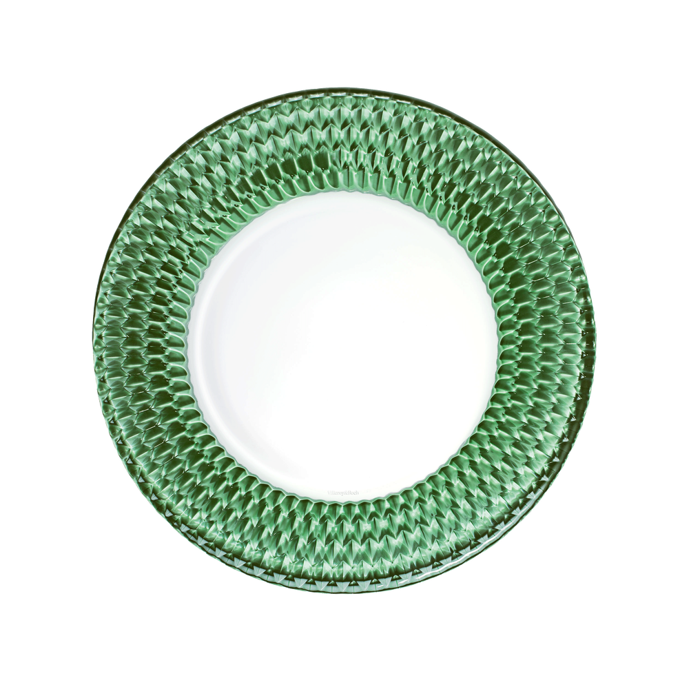 Boston Serving/ Under Plate - Green, crystal glass