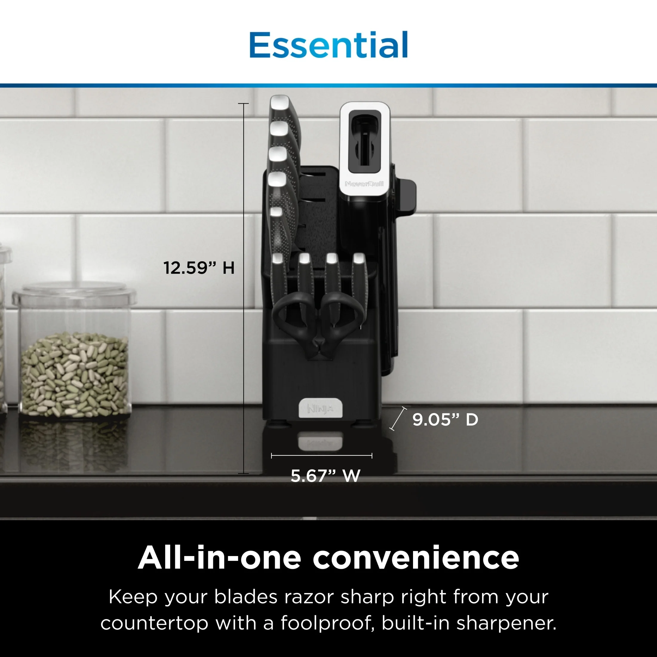 NeverDull Essential 12-Piece Stainless Steel Knife Set with Built-in Sharpener, K22012(1) - Image 9