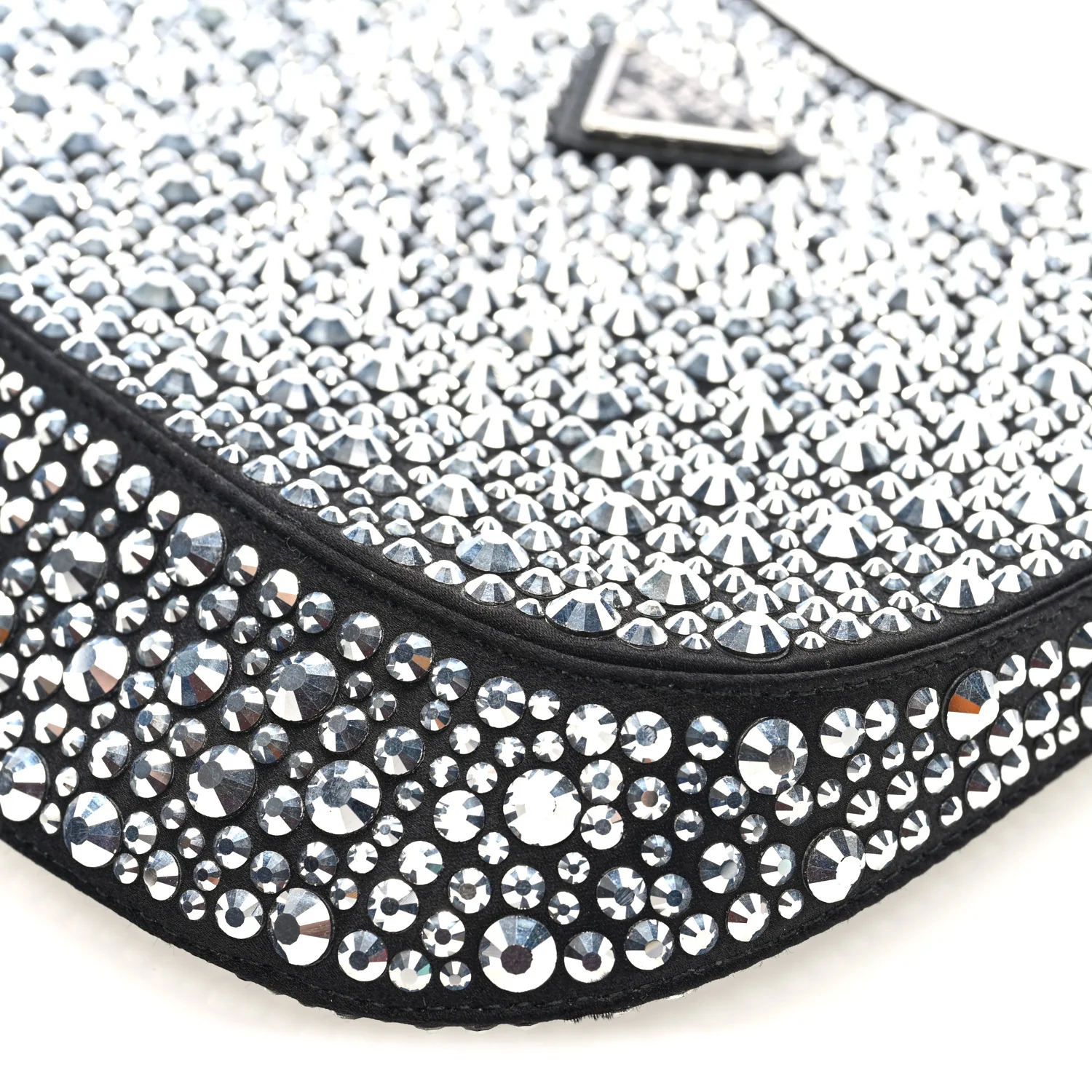 Satin Crystal Cleo Adjustable Strap Shoulder Bag Metal