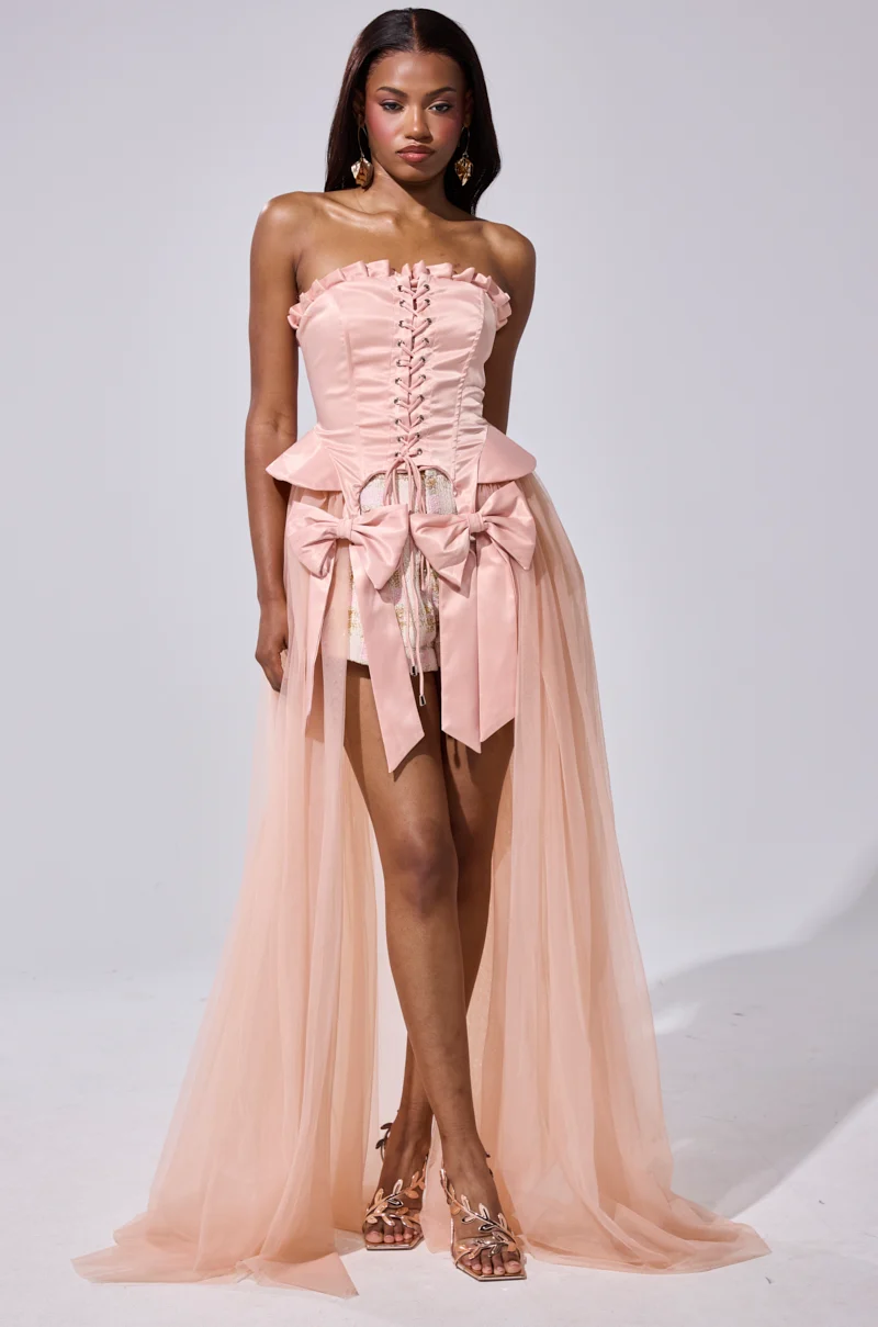 HIGH TEA TULLE TRIM CORSET - Akira Store