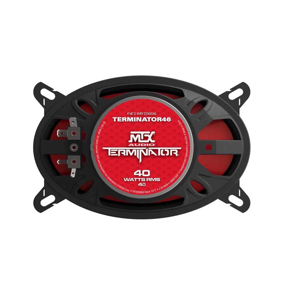 MTX Terminator46 40 Watt RMS 4 x 6 Inch 2 Way Polypropylene Coaxial Car Speakers
