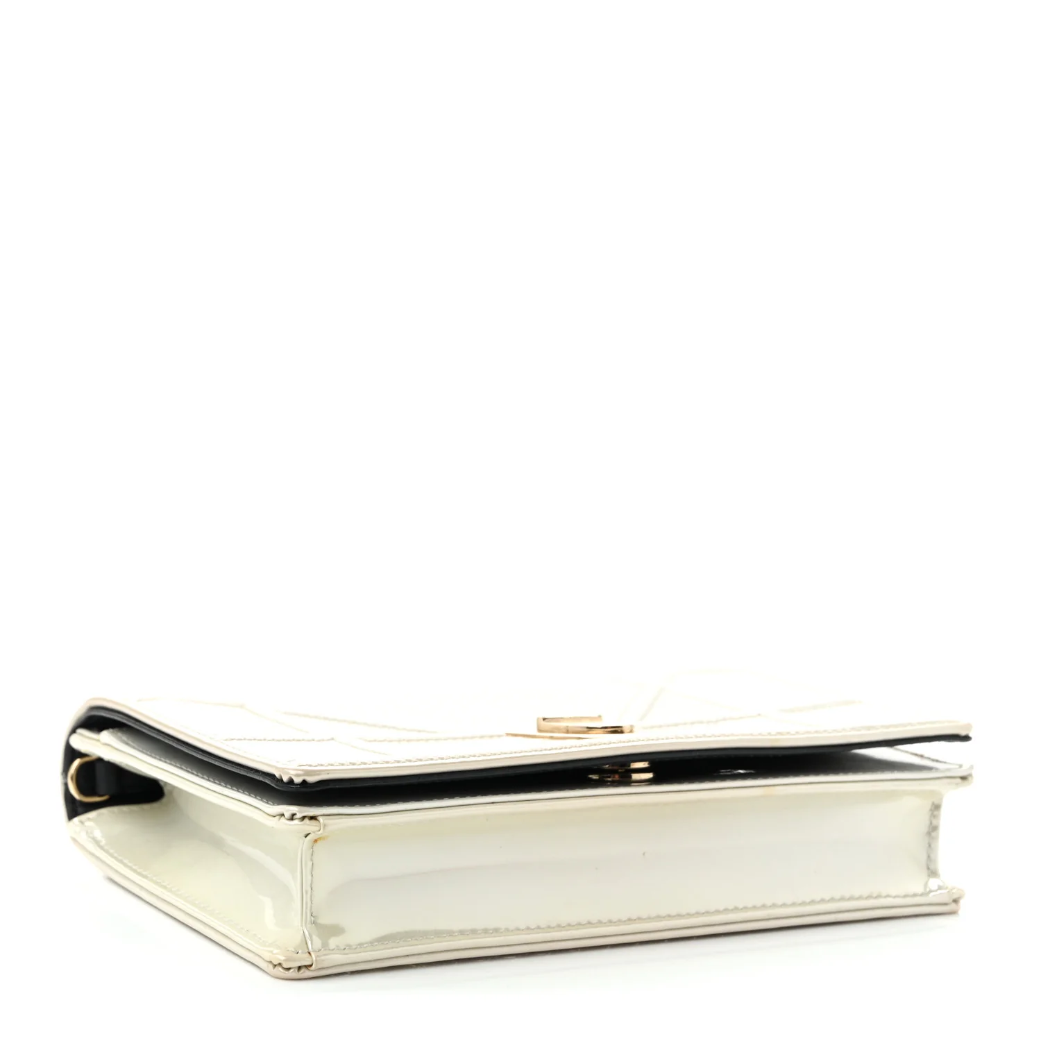 Patent Micro-Cannage Diorama Wallet on Chain Pouch White