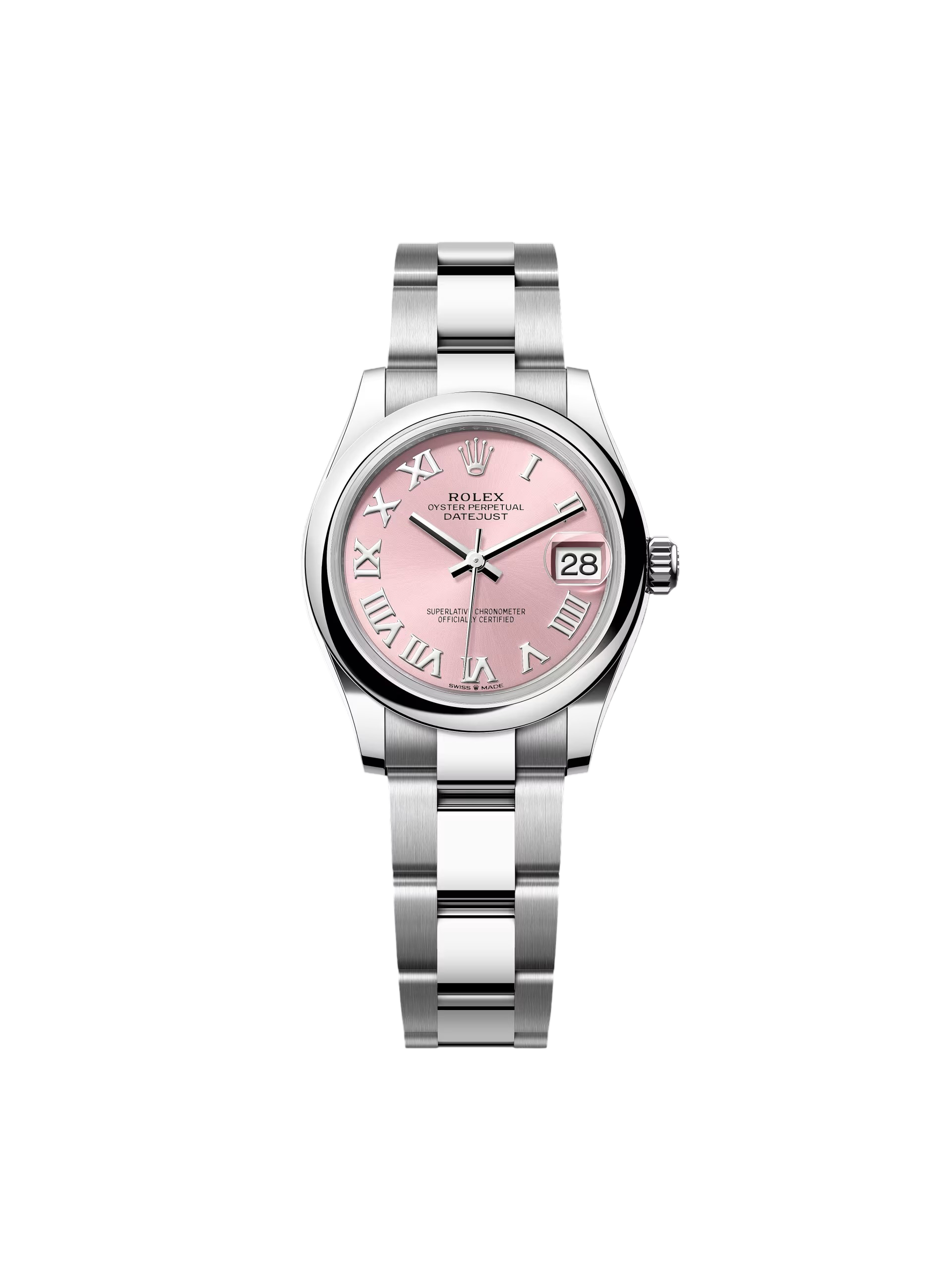 【Super Clone】RLX Datejust m278240-0013/0014 31mm Pink Roman Domed Bezel Oyster Oystersteel