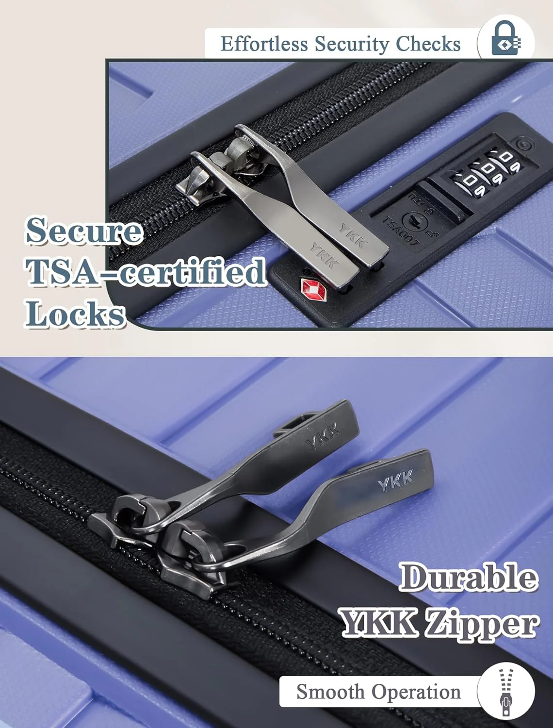 Ensemble de 5 valises à roulettes, valise rigide en ABS avec roulettes multidirectionnelles