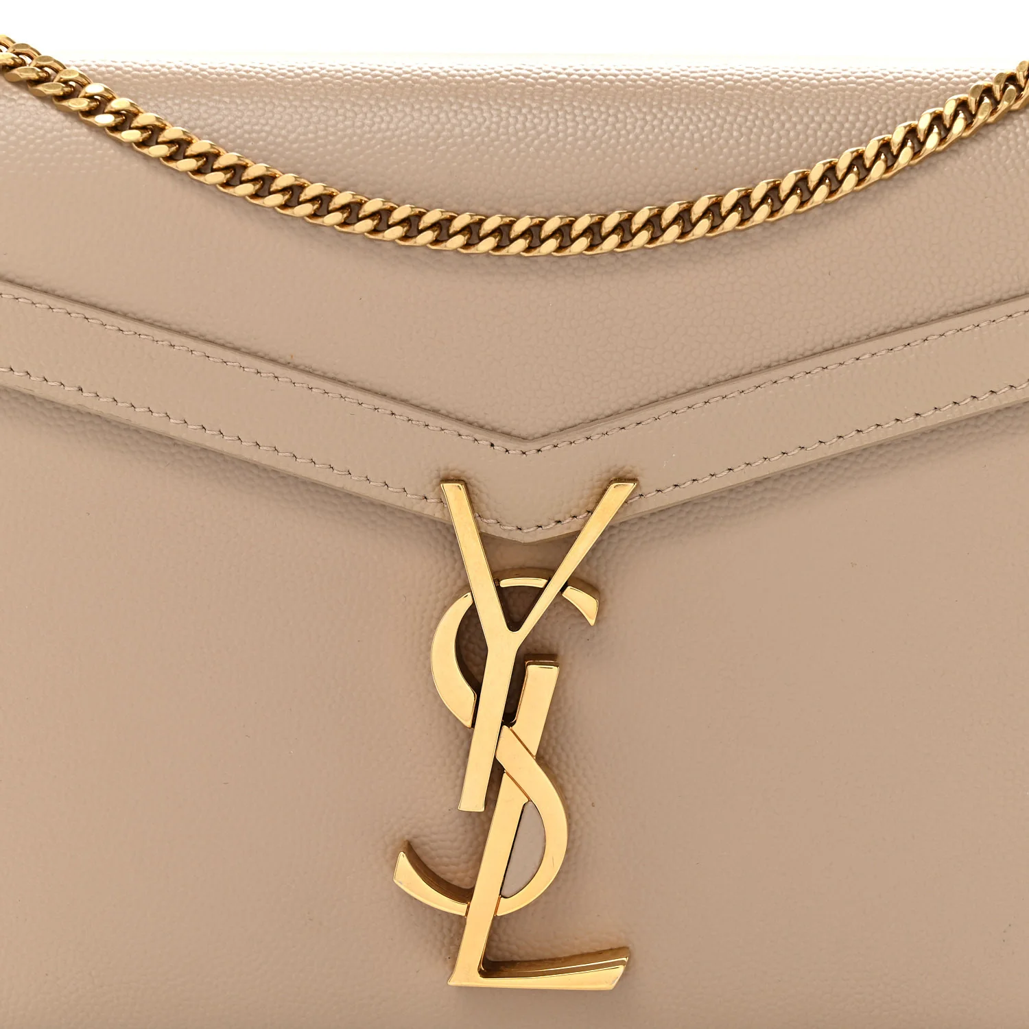 Grain De Poudre Monogram Cassandra Chain Wallet Dark Beige