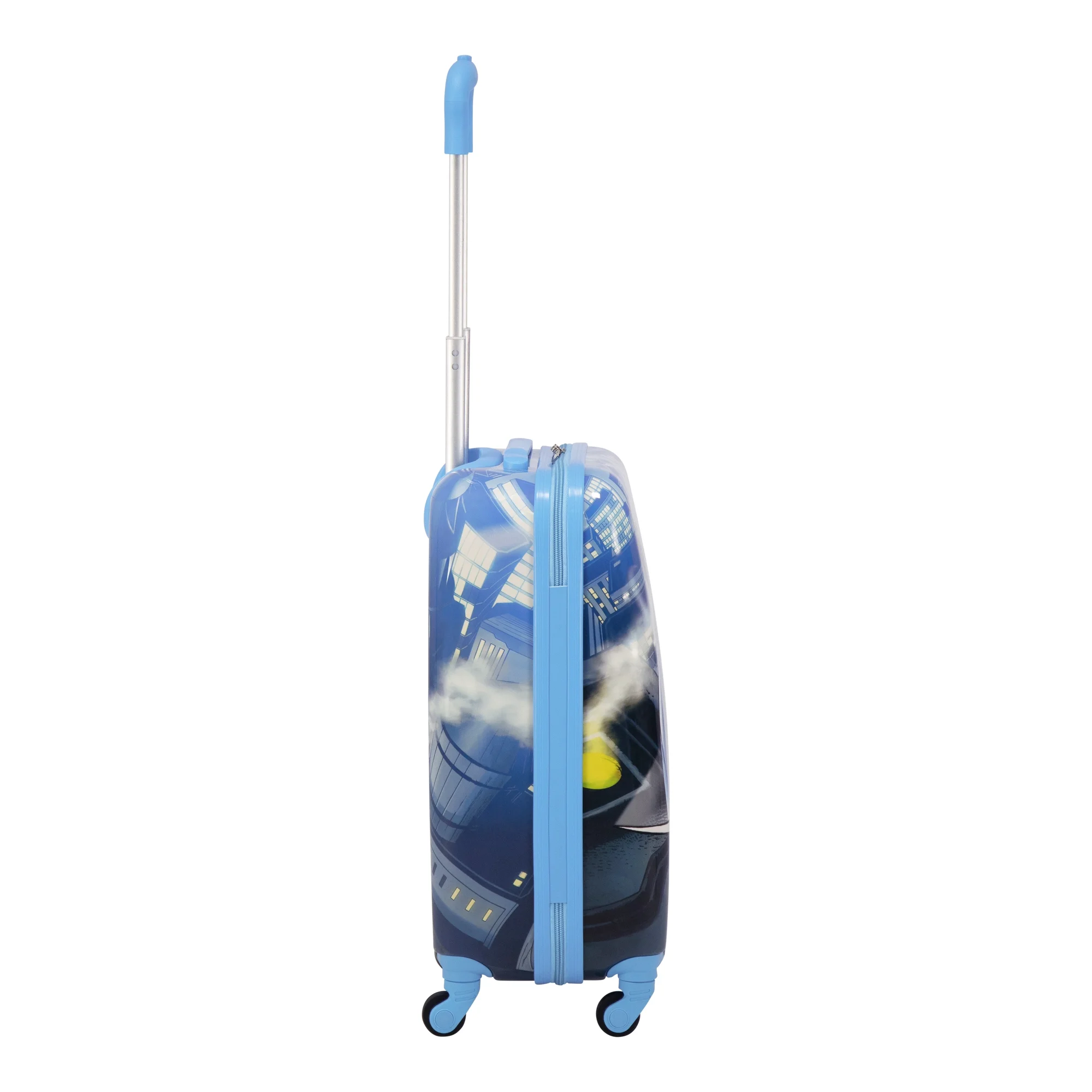 DC Comics Batman 21 in Kids Rolling Luggage, Hardshell Carry on Suitcase with Wheels, Blue