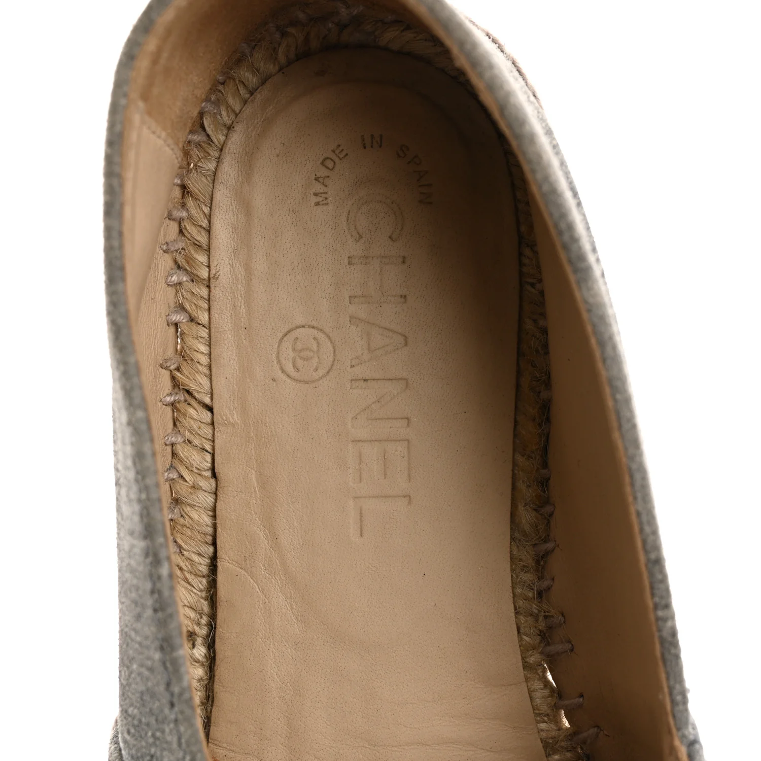 Striated Suede Espadrilles 37 Dark Grey