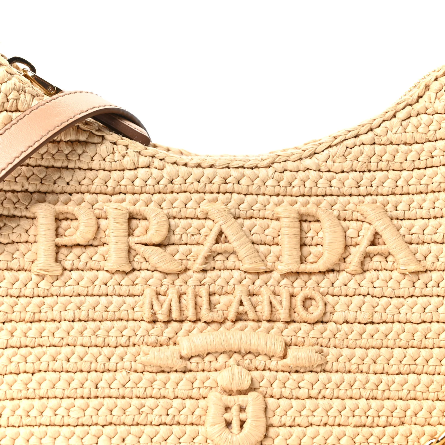Yarn Raffia Effect Crochet Mini Re-Edition 2000 Shoulder Bag Naturale