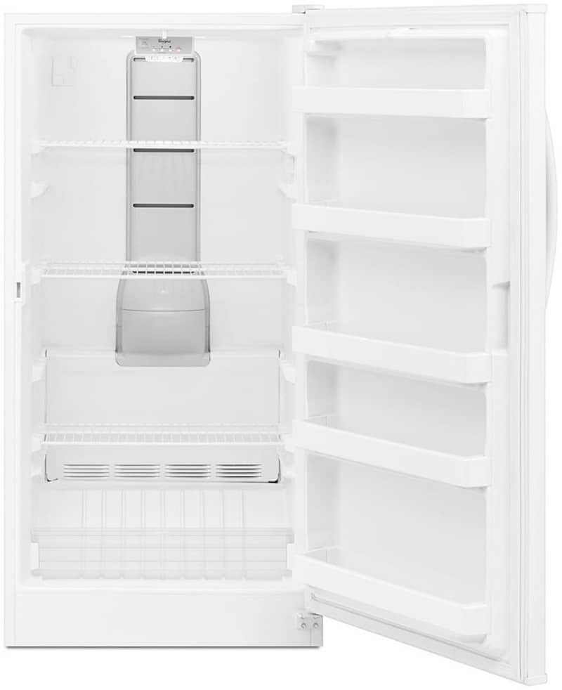 Congélateur vertical Whirlpool 16 pi³ à dégivrage automatique, commandes électroniques, blanc