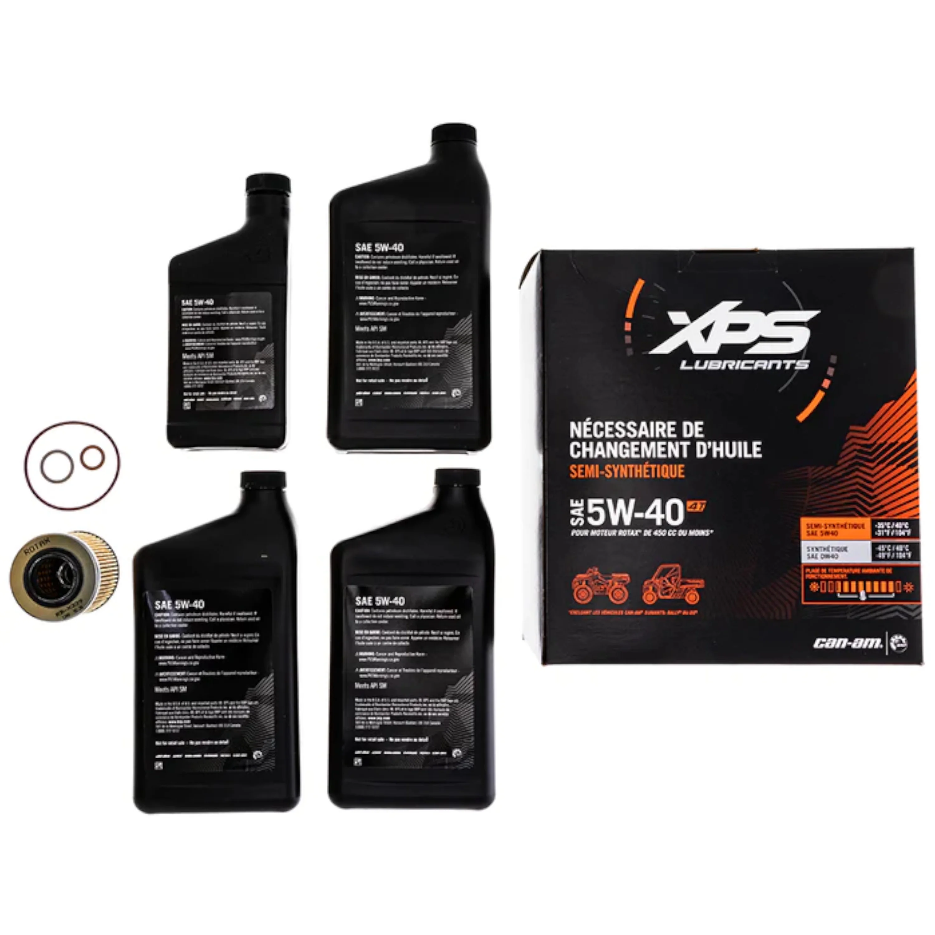 Can - Am New OEM 4T 5W - 40 Synthetic Blend Oil Change Kit, Rotax 450 Cc, 9779256