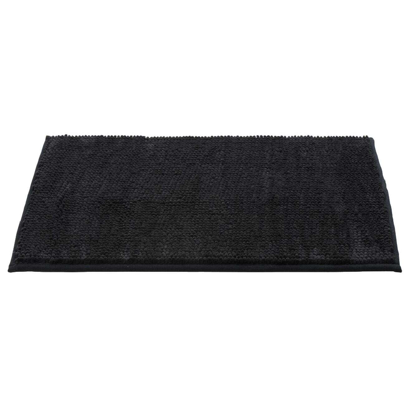 Tapis de salle de bain chenille noir 45x65cm