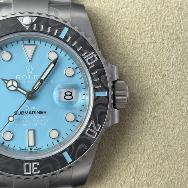 Rolex Submariner Sandblasted DIWF Edition Carbon Bezel Ice Blue Dial