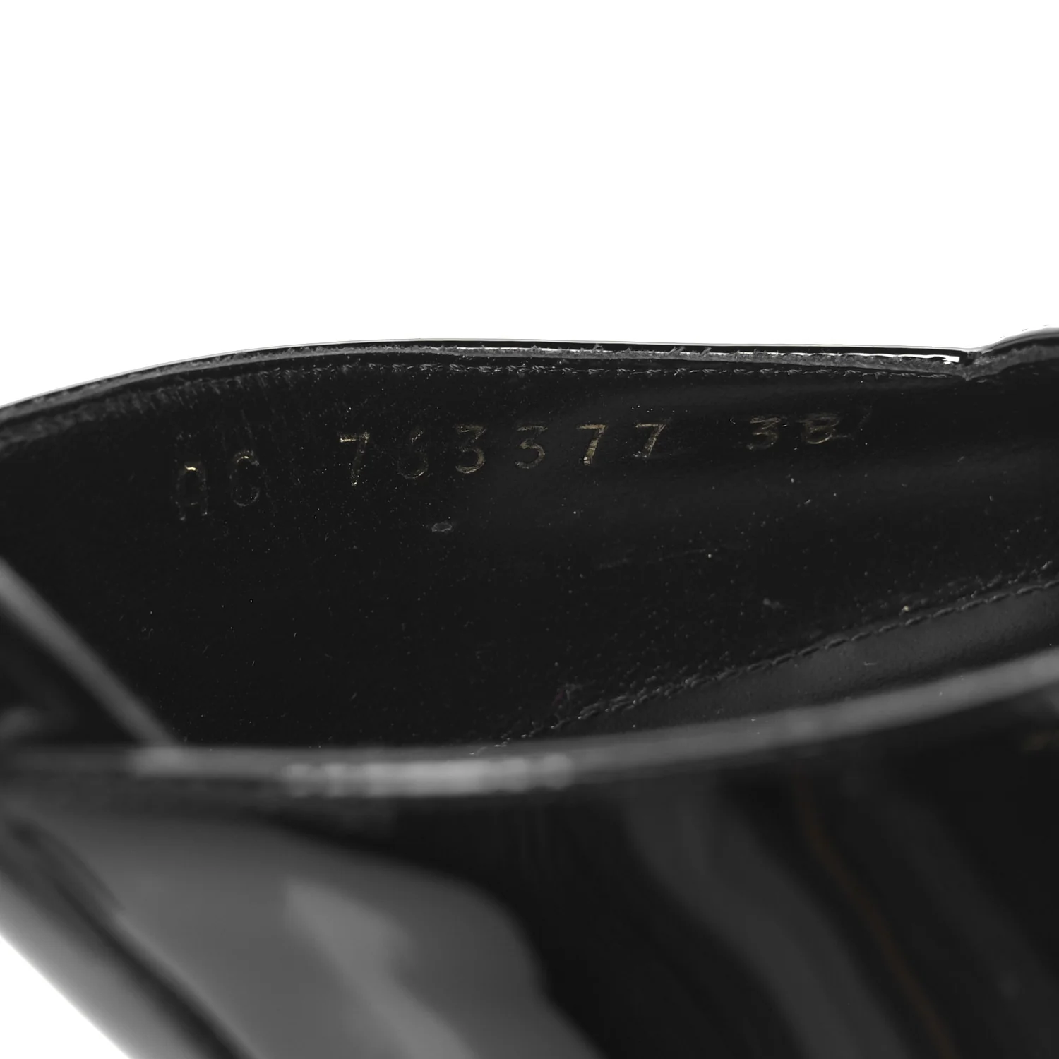 Patent Calfskin Crystal Anouk Pumps 38 Black