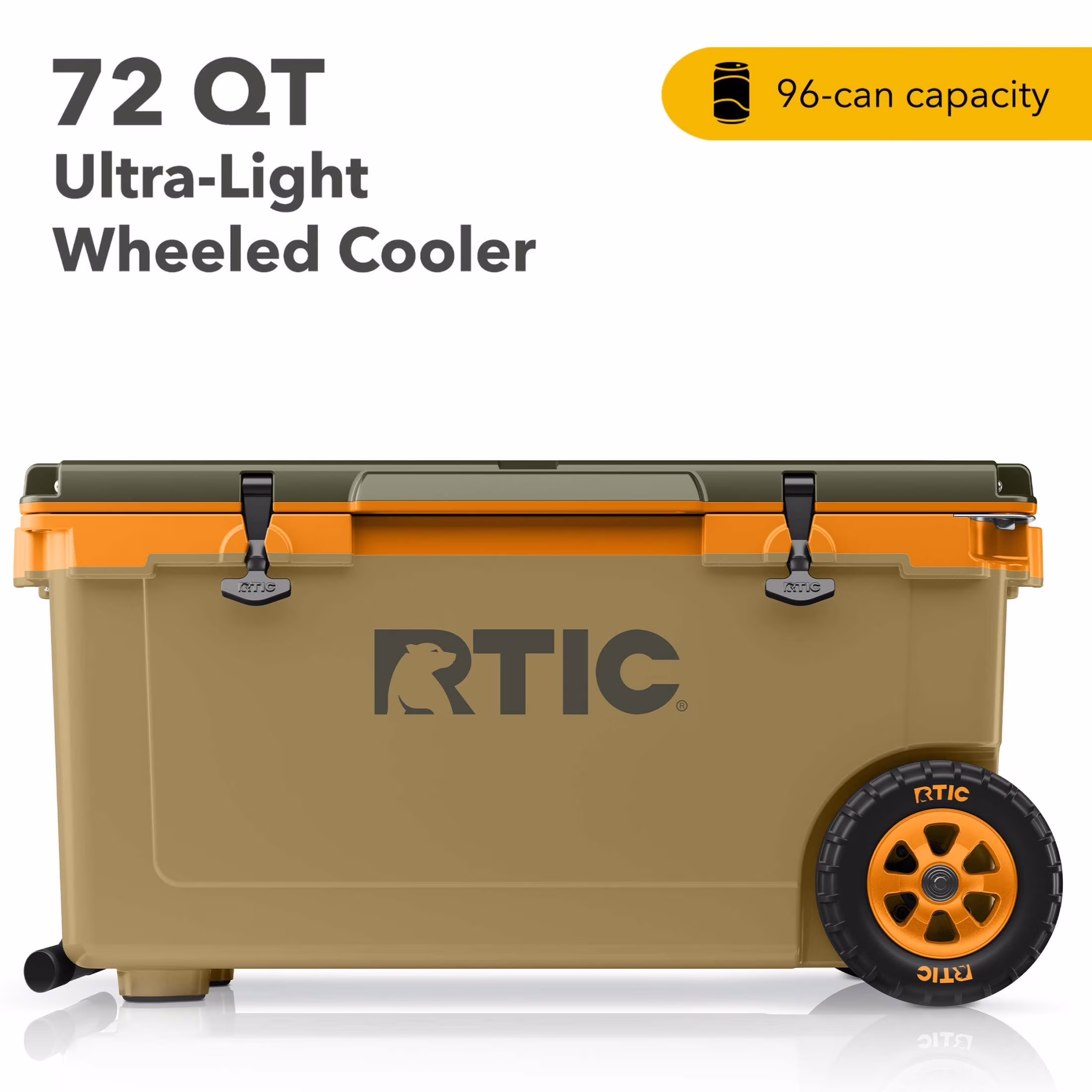 72 QT Ultra-Light Wheeled Hard-Sided Ice Chest Cooler, Fits 96 Cans, Dark Grey Cool Grey(Dark Grey Cool Grey) - Image 3