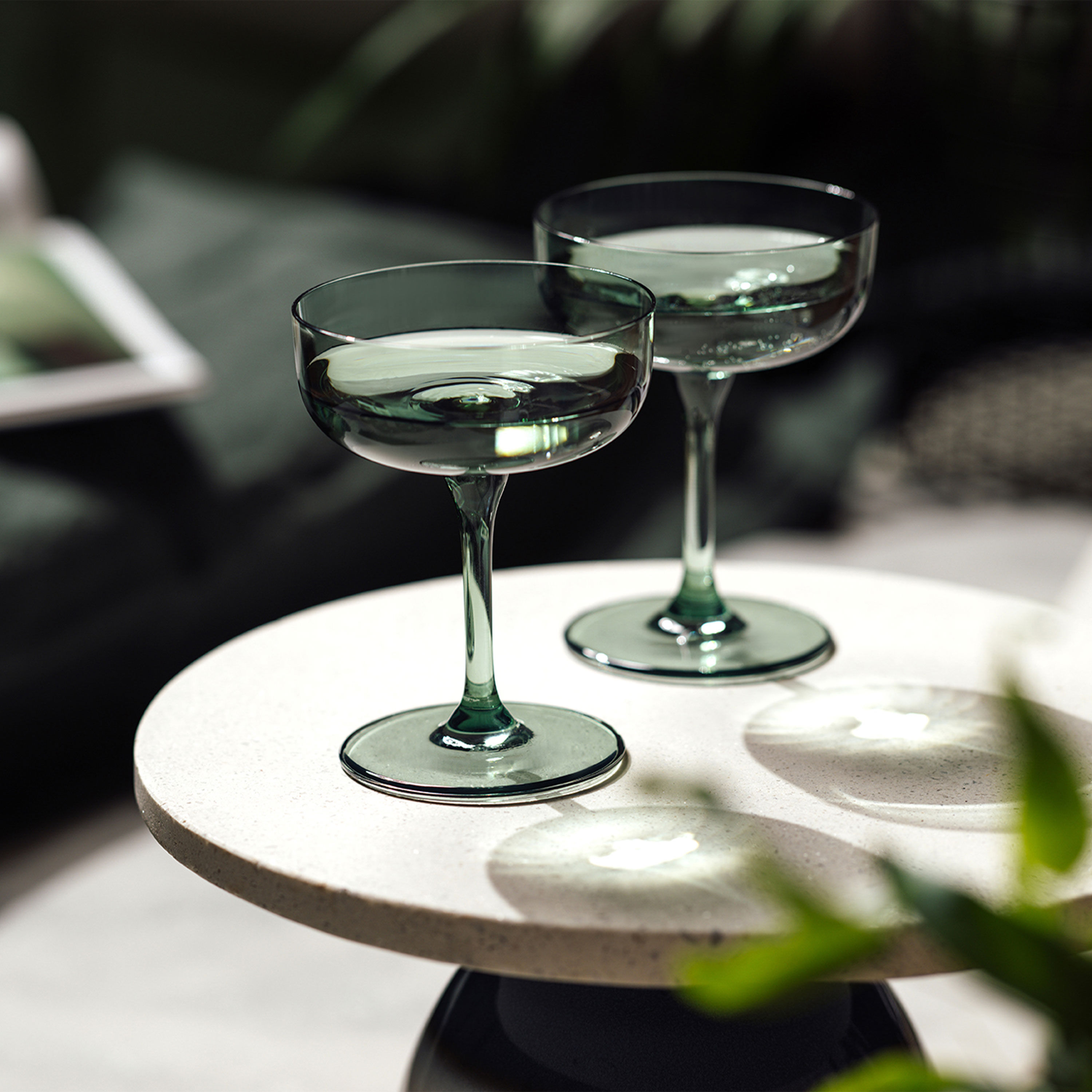 Like Glass Champagne coupe glass - Green, 4.1 oz, crystal glass