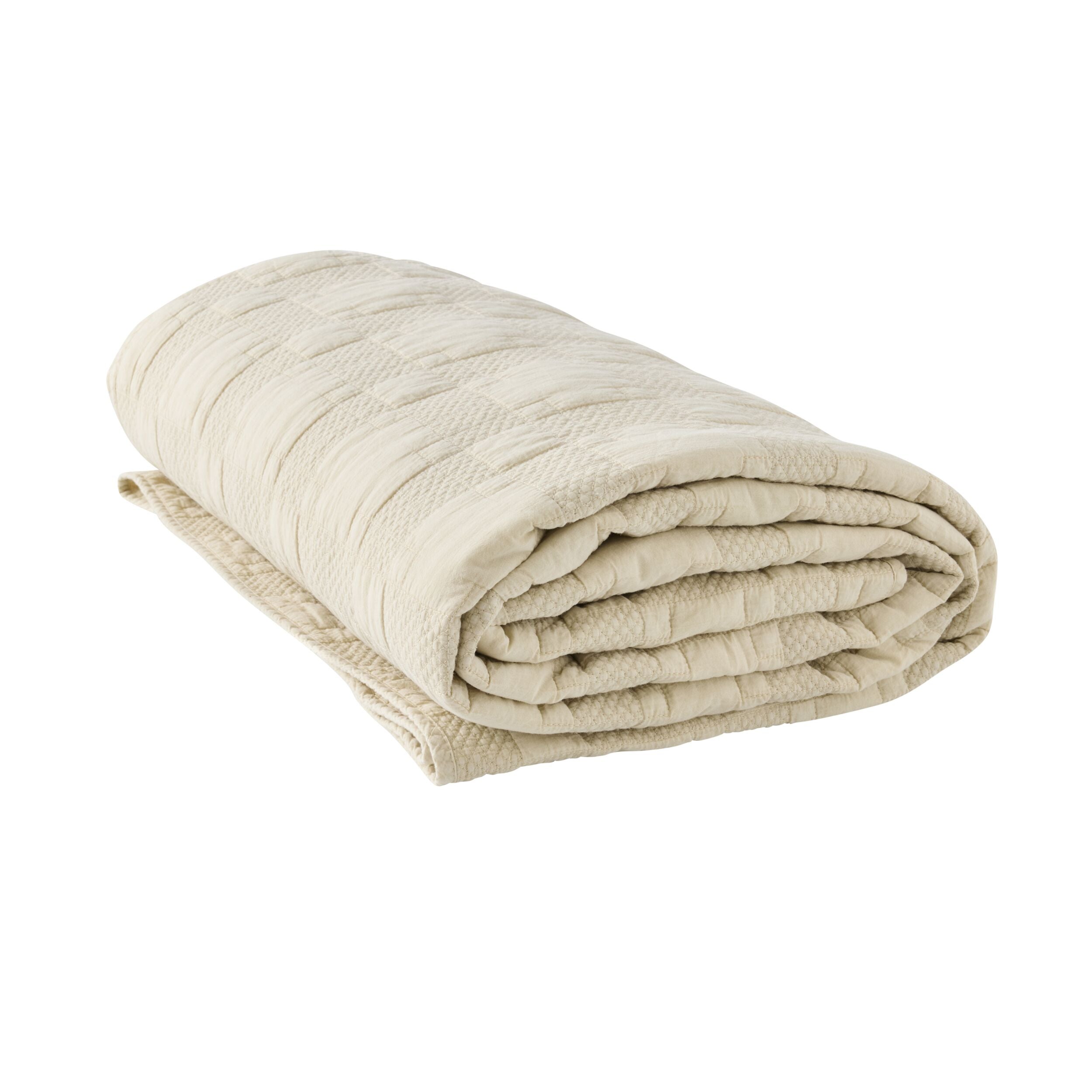 Soho Soft Washed Voile Quilted Coverlet Sand 220x240cm