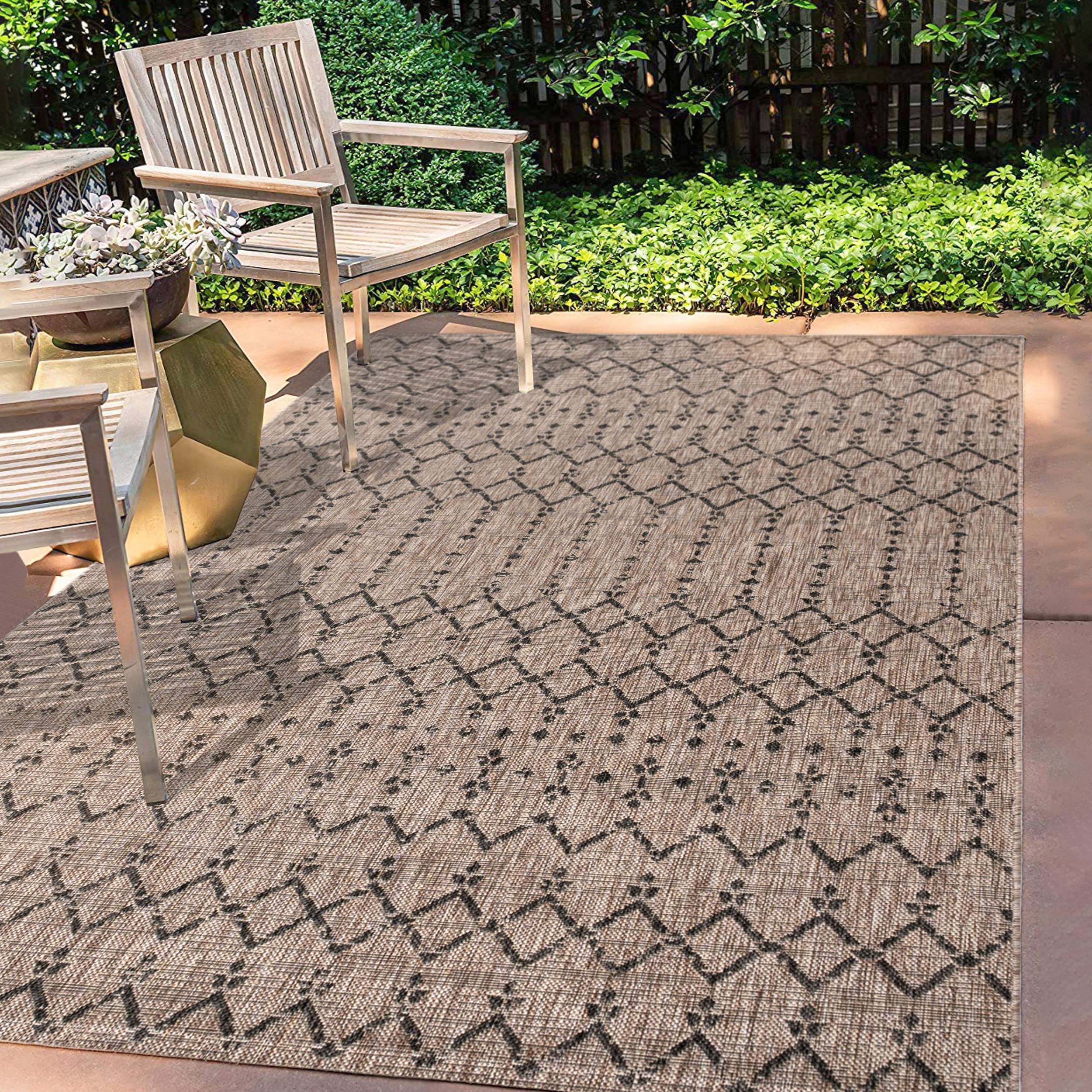 JONATHAN Y Moroccan Geometric Textured Weave Indoor Outdoor Area r.u.g