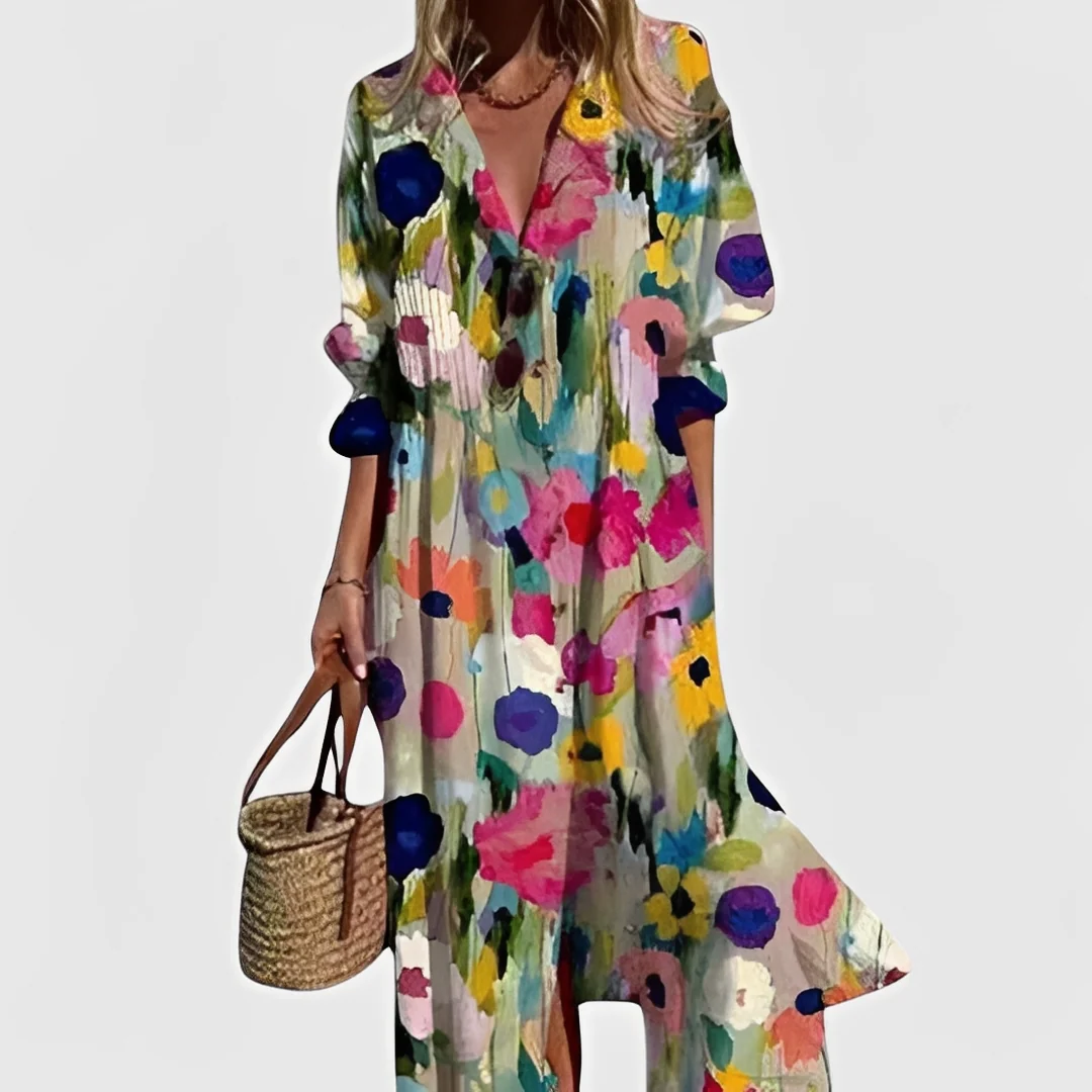 Millie - Robe midi à fleurs élégante