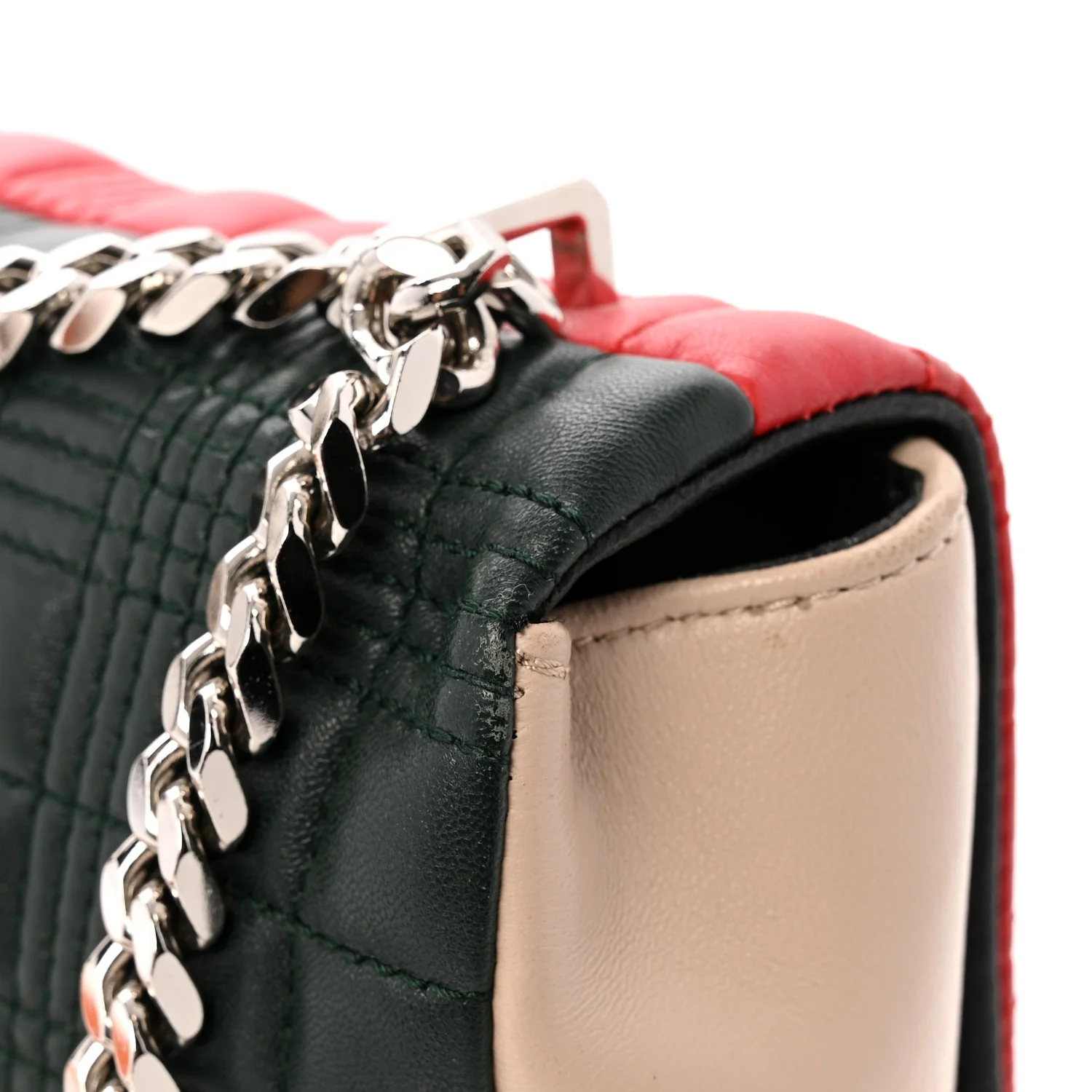 Lambskin Quilted Small Lola Bag Bright Red Orange