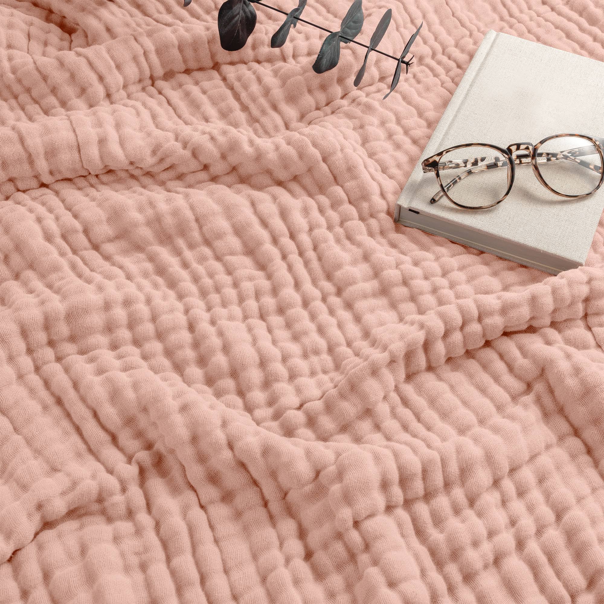 Adult Muslin Blankets Blush / King: 108