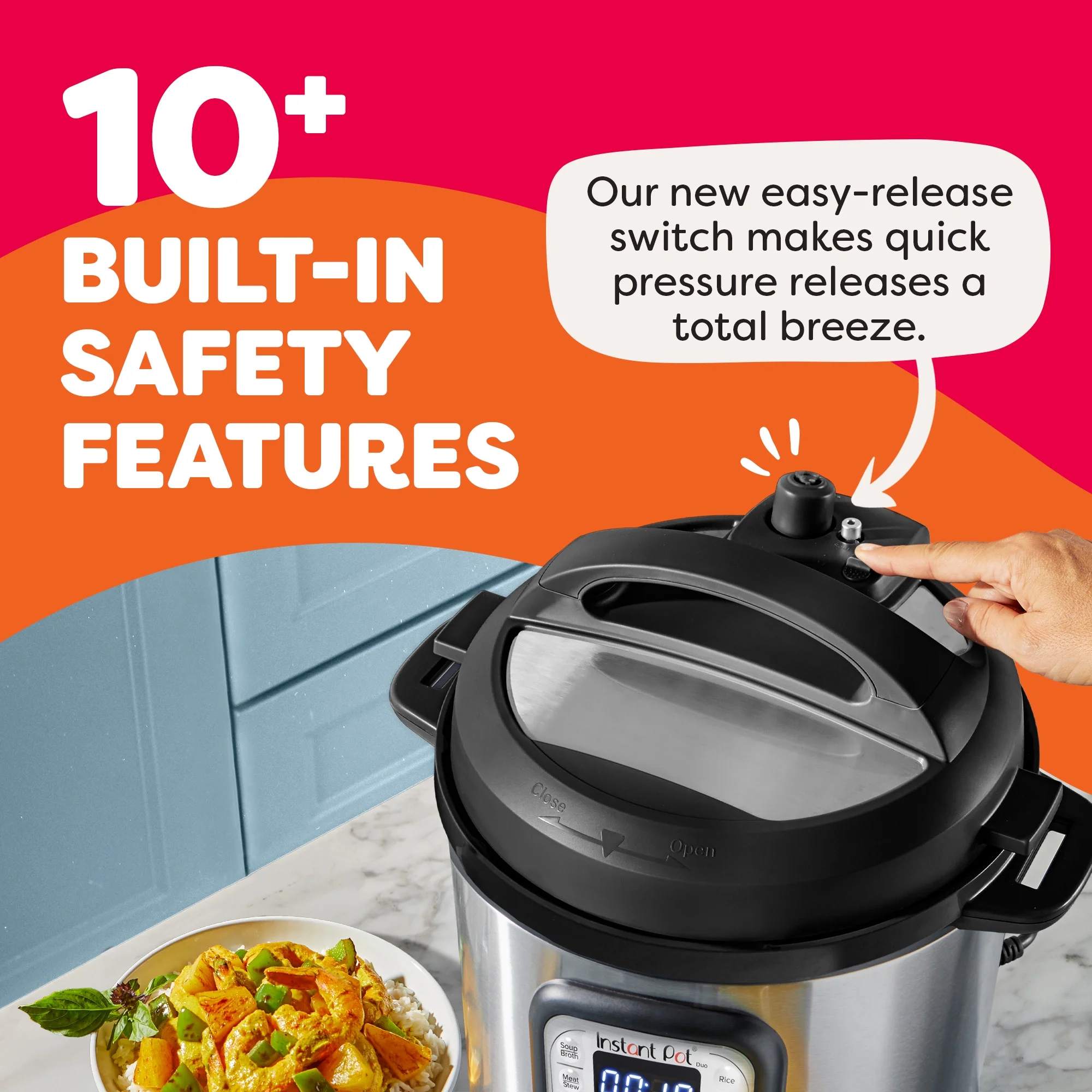 6Qt DUO 7-in-1 Multi-Cooker, Pressure Cook, Slow Cook, more, Stainless Steel - Image 4
