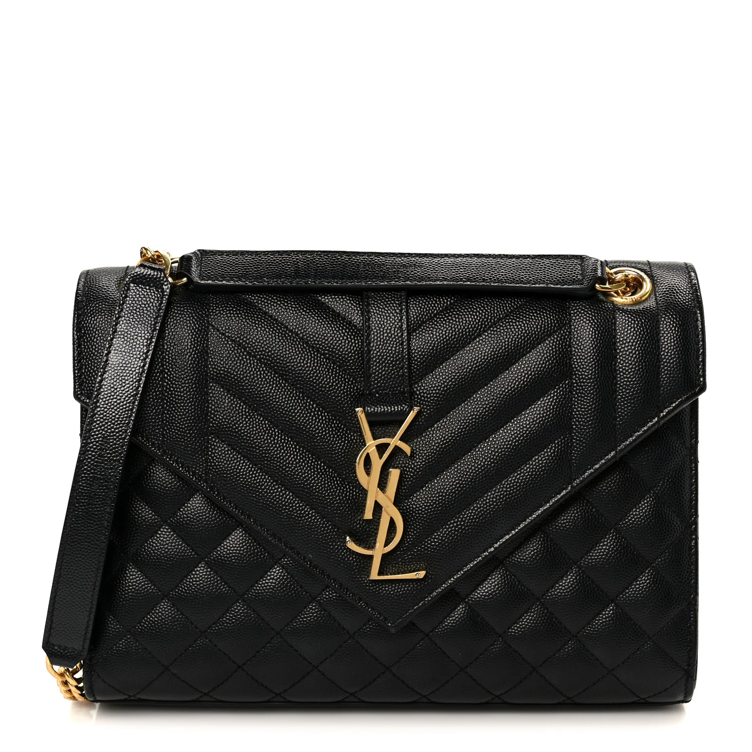 Grain De Poudre Textured Mixed Matelasse Triquilt Medium Monogram Satchel Black