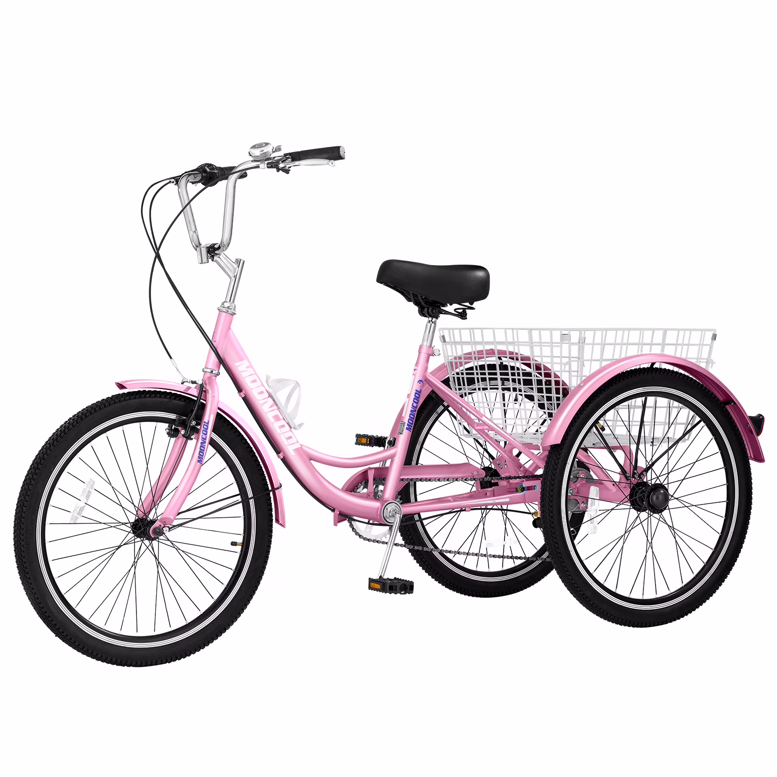 7 Speed Adult Tricycle for Women, 20/24/26 Inch Adult Trike with Basket, 3 Wheel Bikes for Adults Seniors, Cruise Trike for Shopping Picnic(20" Tire/Wine Red) - Image 3