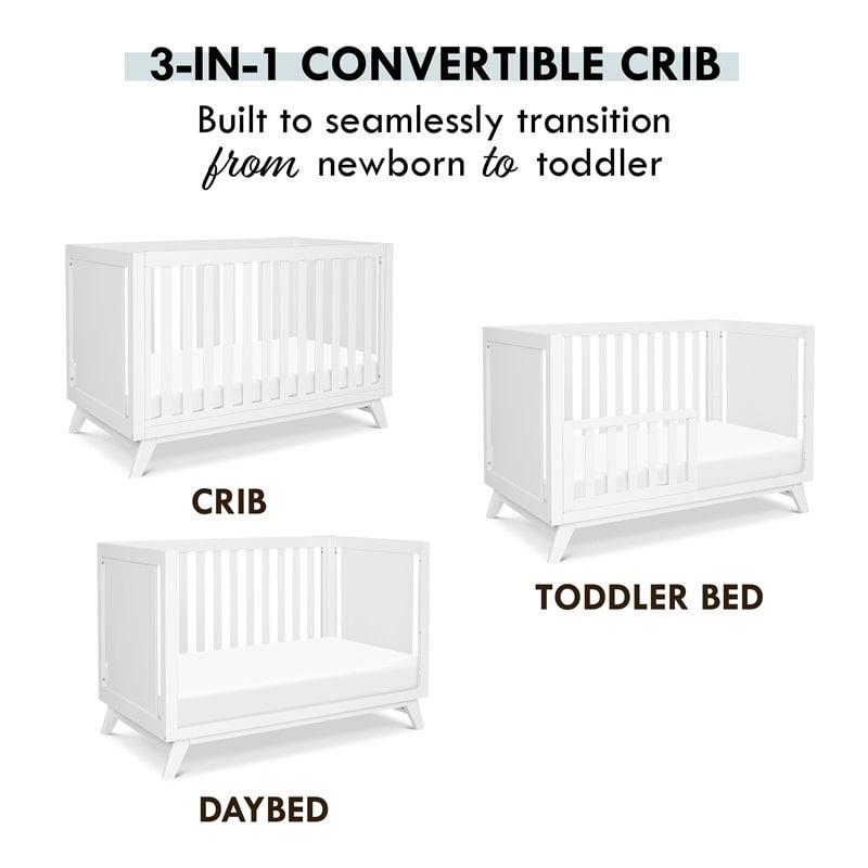 Davinci Otto Pine Wood 3 - in - 1 Convertible Crib in White