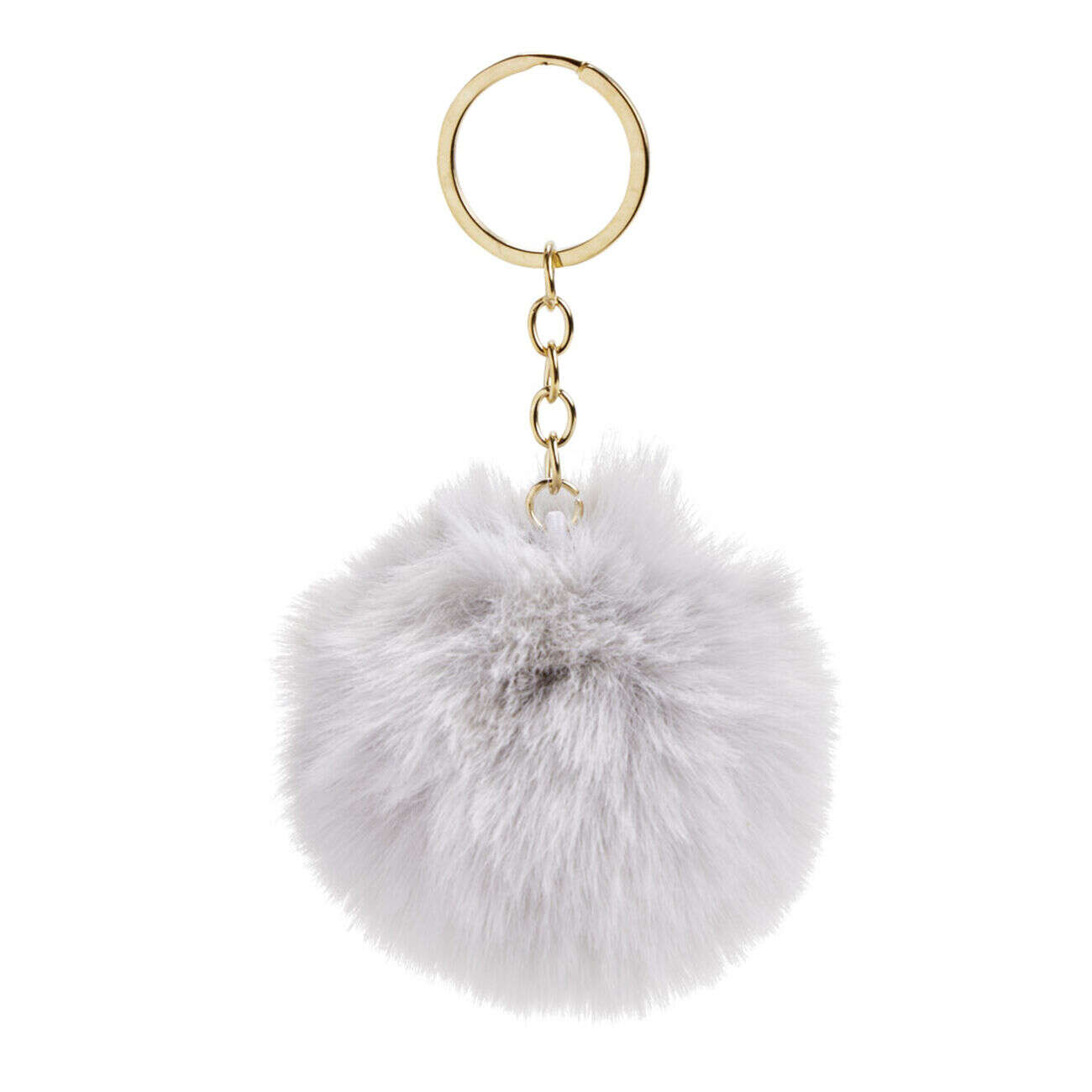 Porte-clé avec pompon doux et métal Ø8cm (3 modèles)