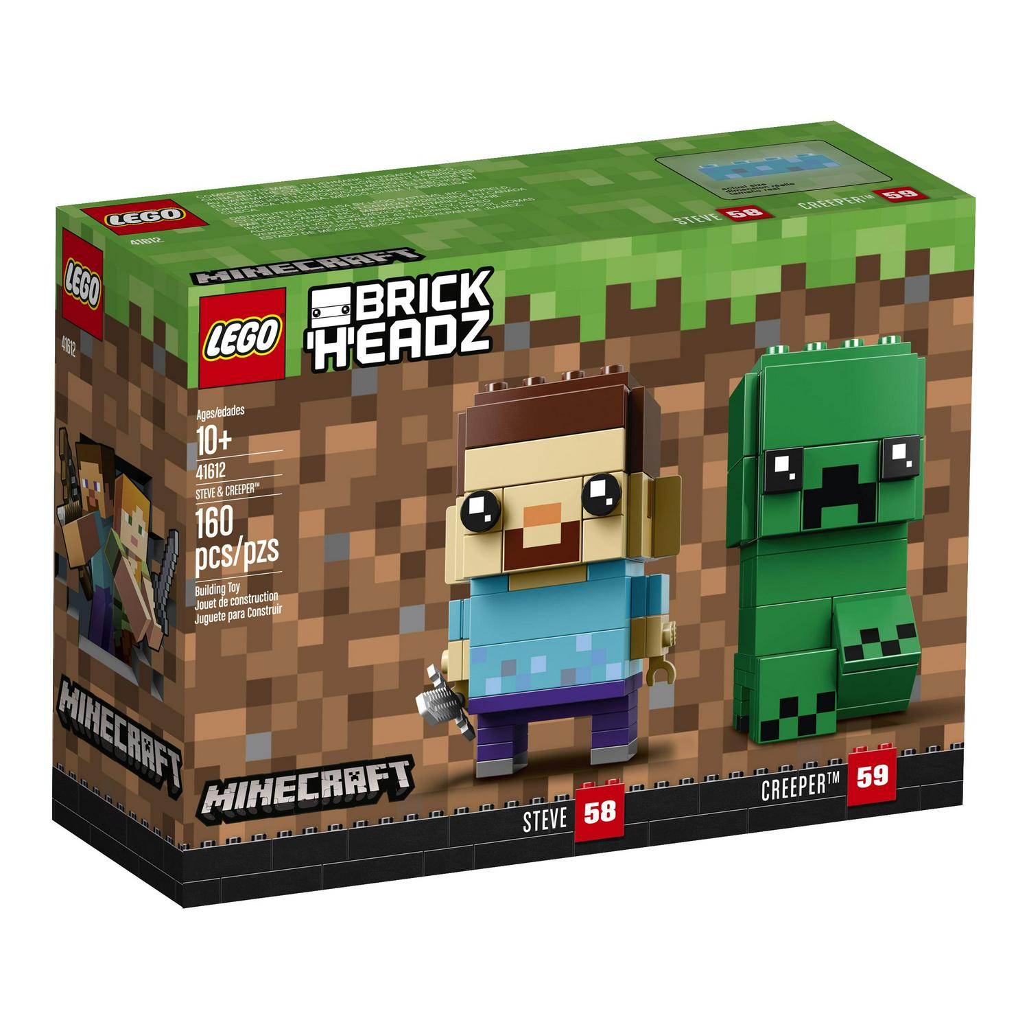 New BrickHeadz Minecraft Steve Creeper 41612 10+ Building Toy - Image 5