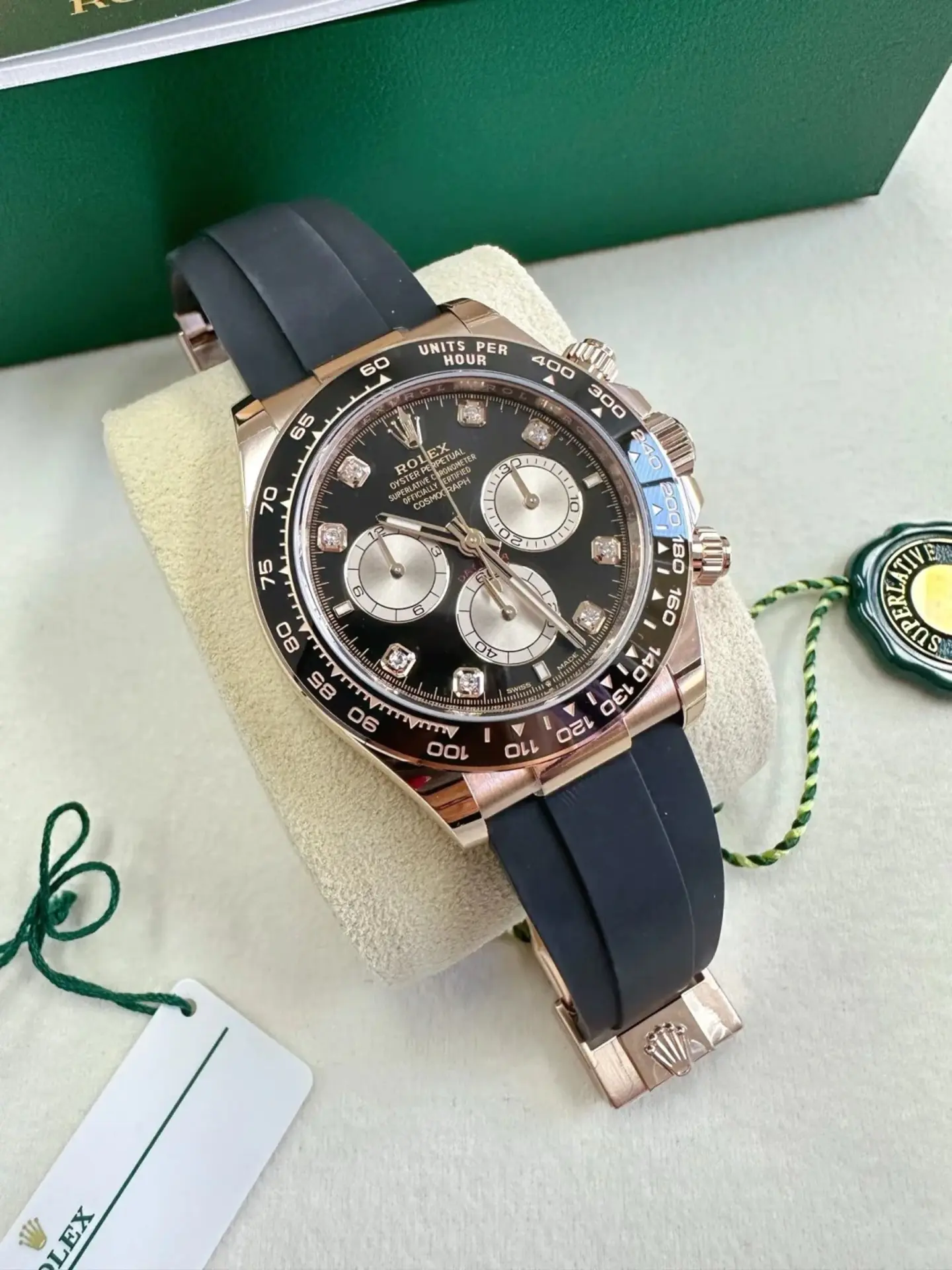 [Super Clone]Rolex Cosmograph Daytona Rose Gold Diamonds Men's Watch m126515ln-0004