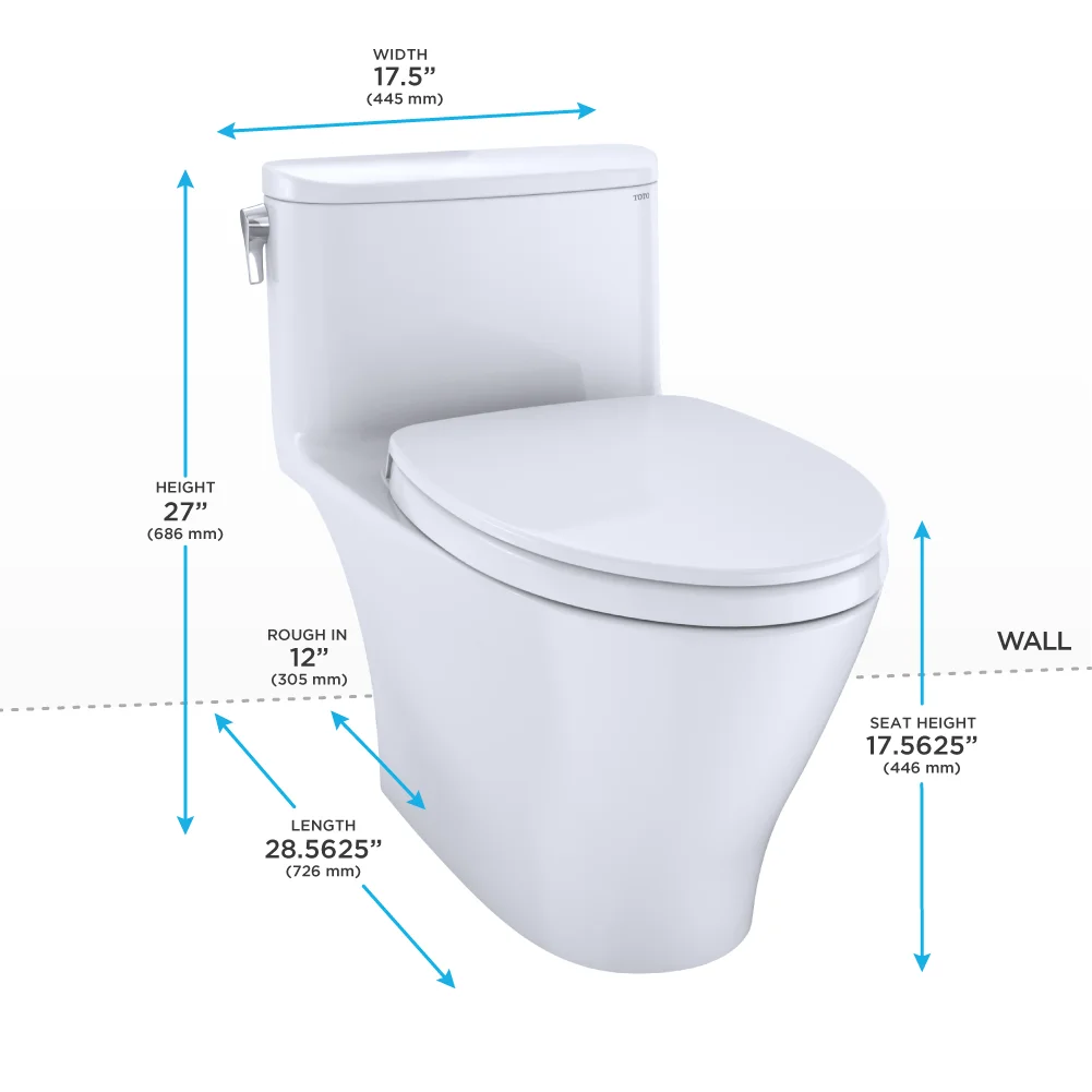 Toto Ms642124cef Nexus 1.28 Gpf One Piece Elongated Chair Height Toilet - Ebony