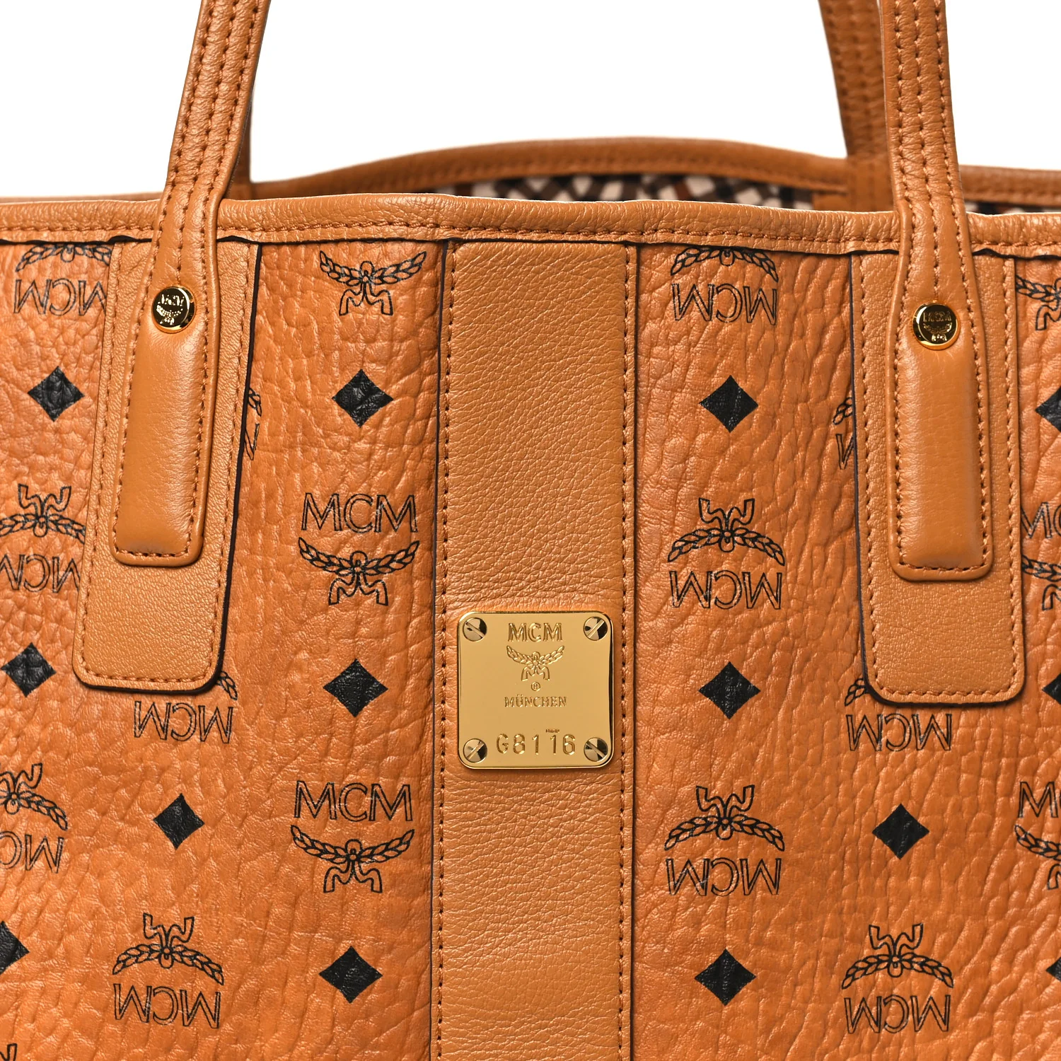 Visetos Large Liz Reversible Shopper Tote Cognac