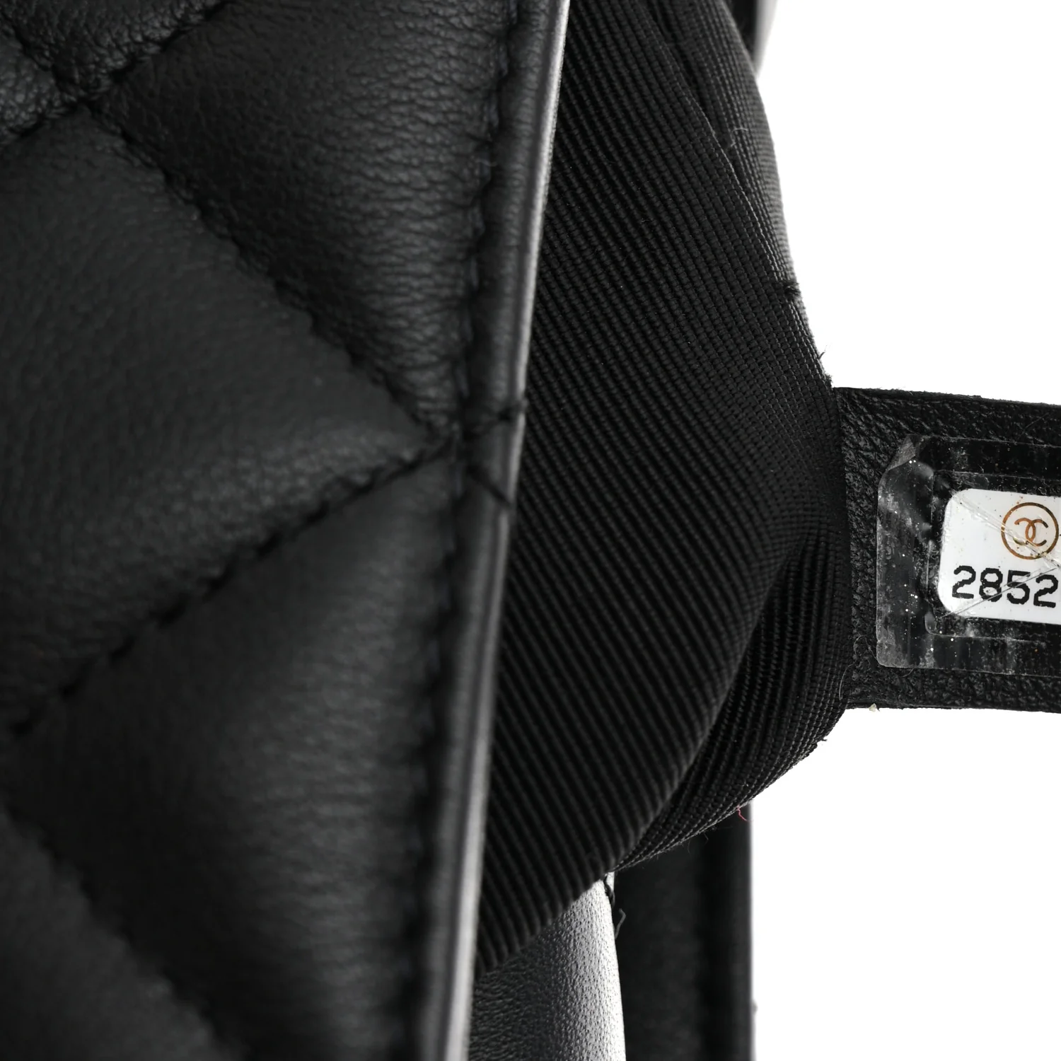 Calfskin Quilted Large Classic Shopping Tote Black