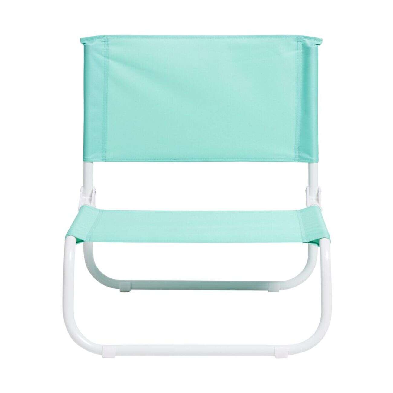 Chaise de plage acier et textilène vert menthe 44x42xH48cm