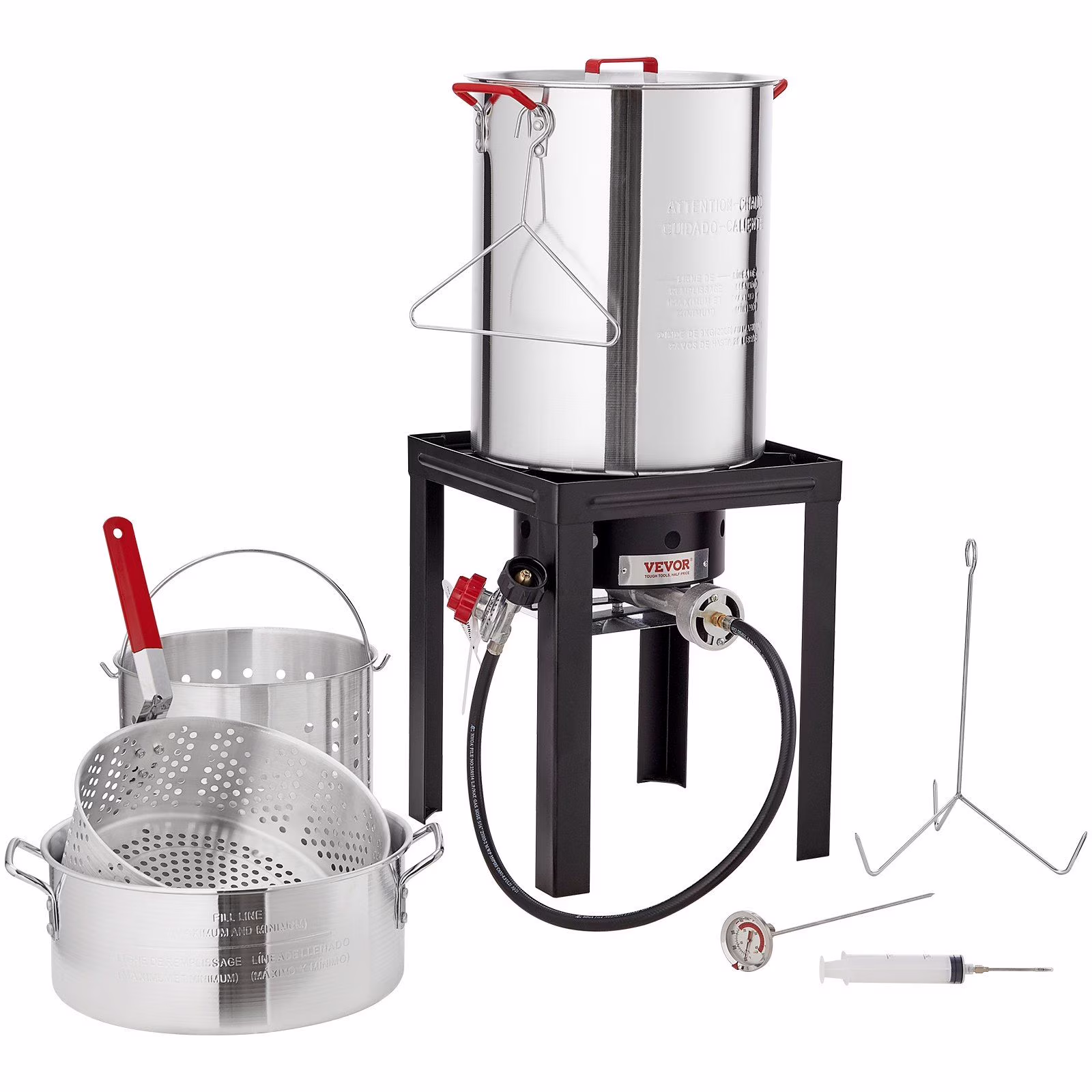 Masterbuilt 30QT Aluminum Turkey Deep Fryer Kit with High - Pressure Burner for Outdoor Use, Includes Poultry Rack and Thermometer