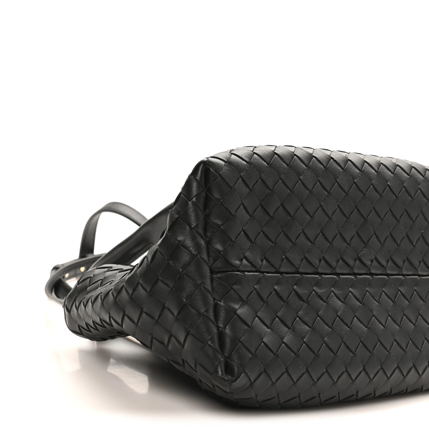 Calfskin Intrecciato Small Pinacoteca Tote Black Fondant