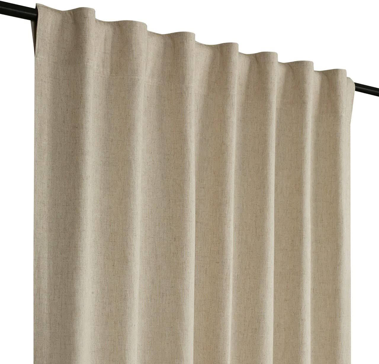 White Cotton Curtains Set of 2, White Cotton Curtains 96 Inches Long