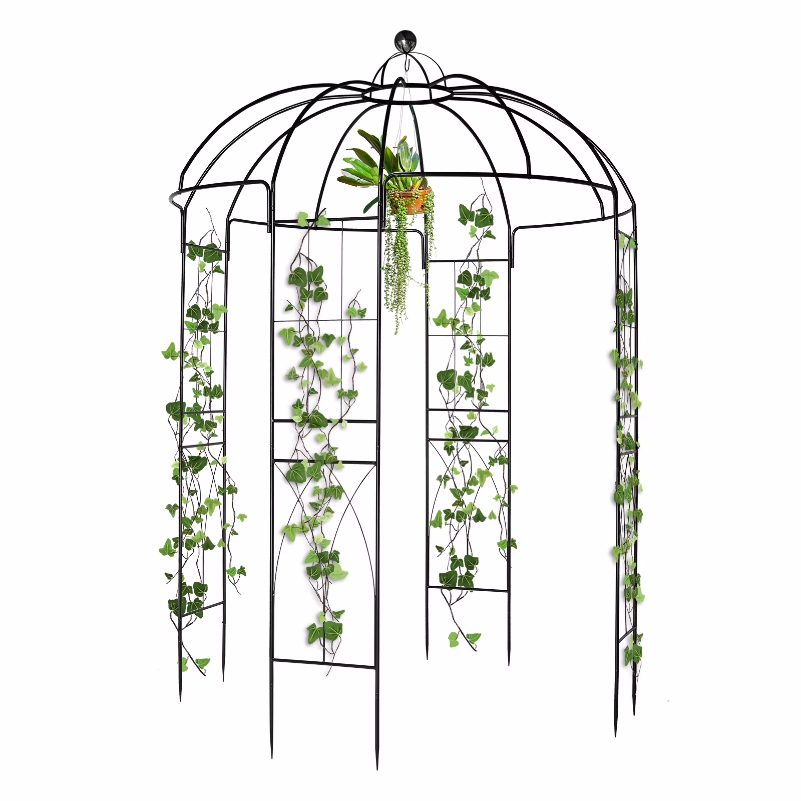 Ktaxon Garden Arch 8.8Ft Garden Birdcage Shape Garden Arbor Garden Gazebo