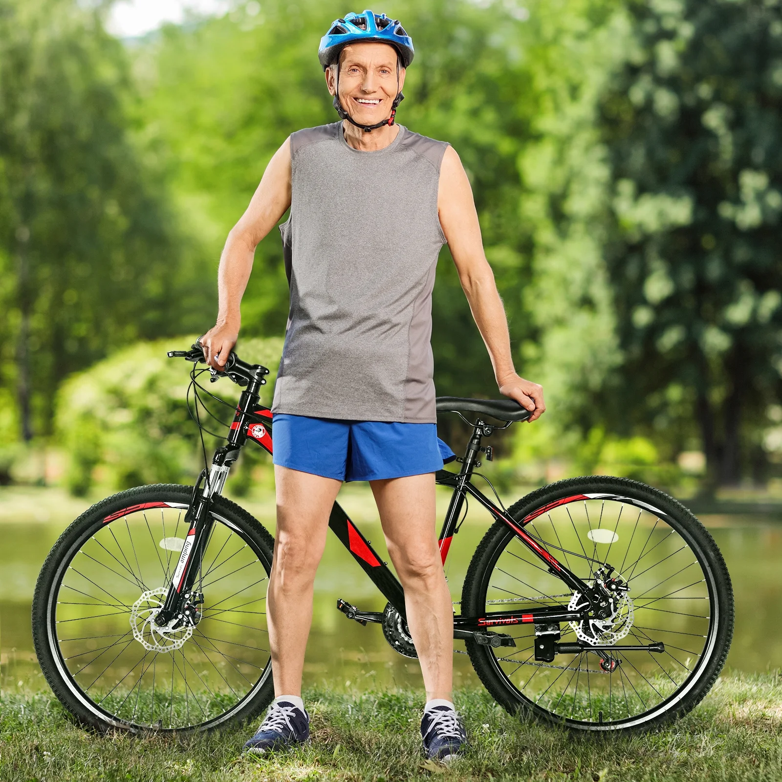 26 Inch 21 Speed Explorer Red Black Mountain Bike - Image 7